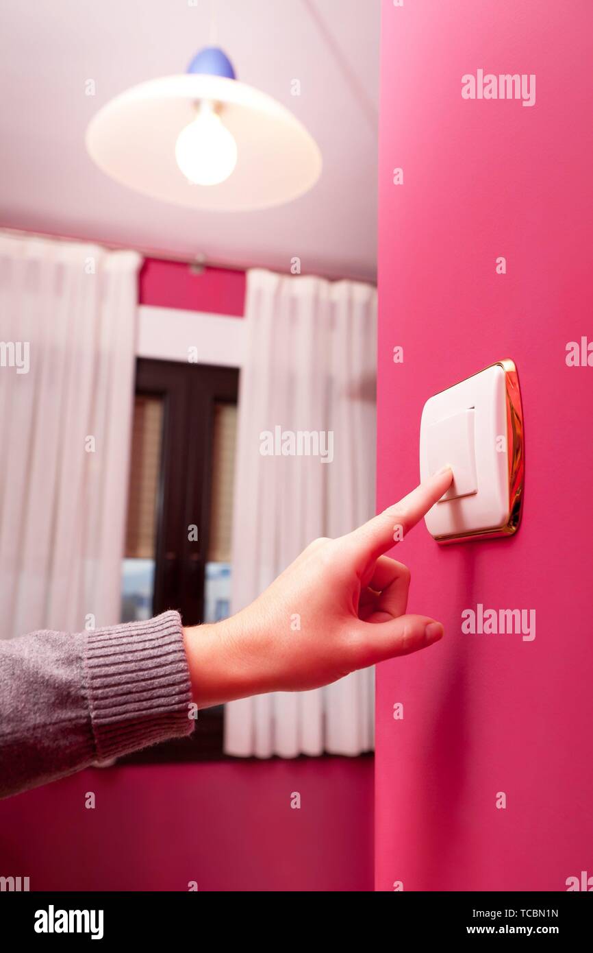 Light switch hand hires stock photography and images Alamy
