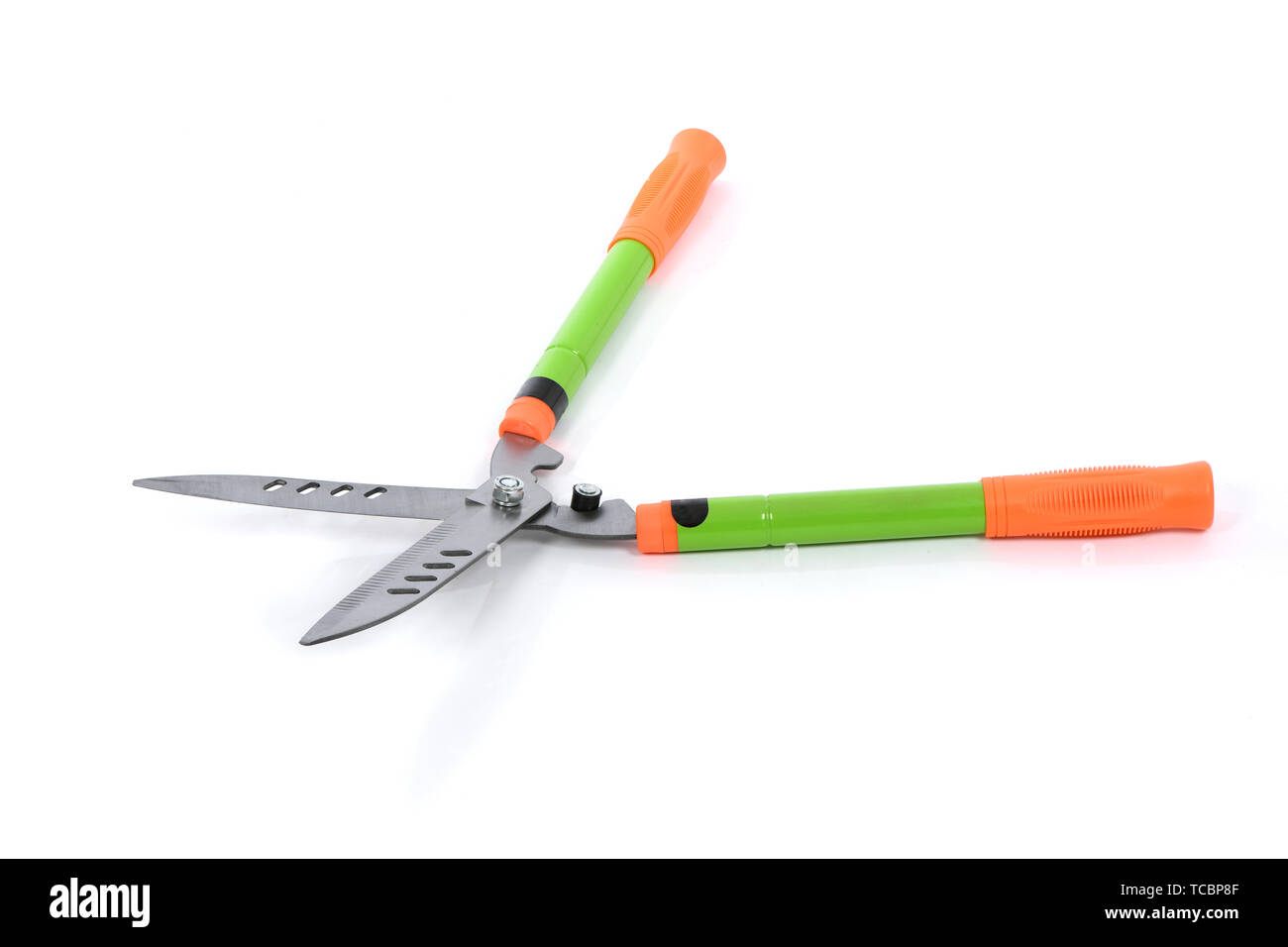 Garden tools, scissors for cutting isolated on white background. High