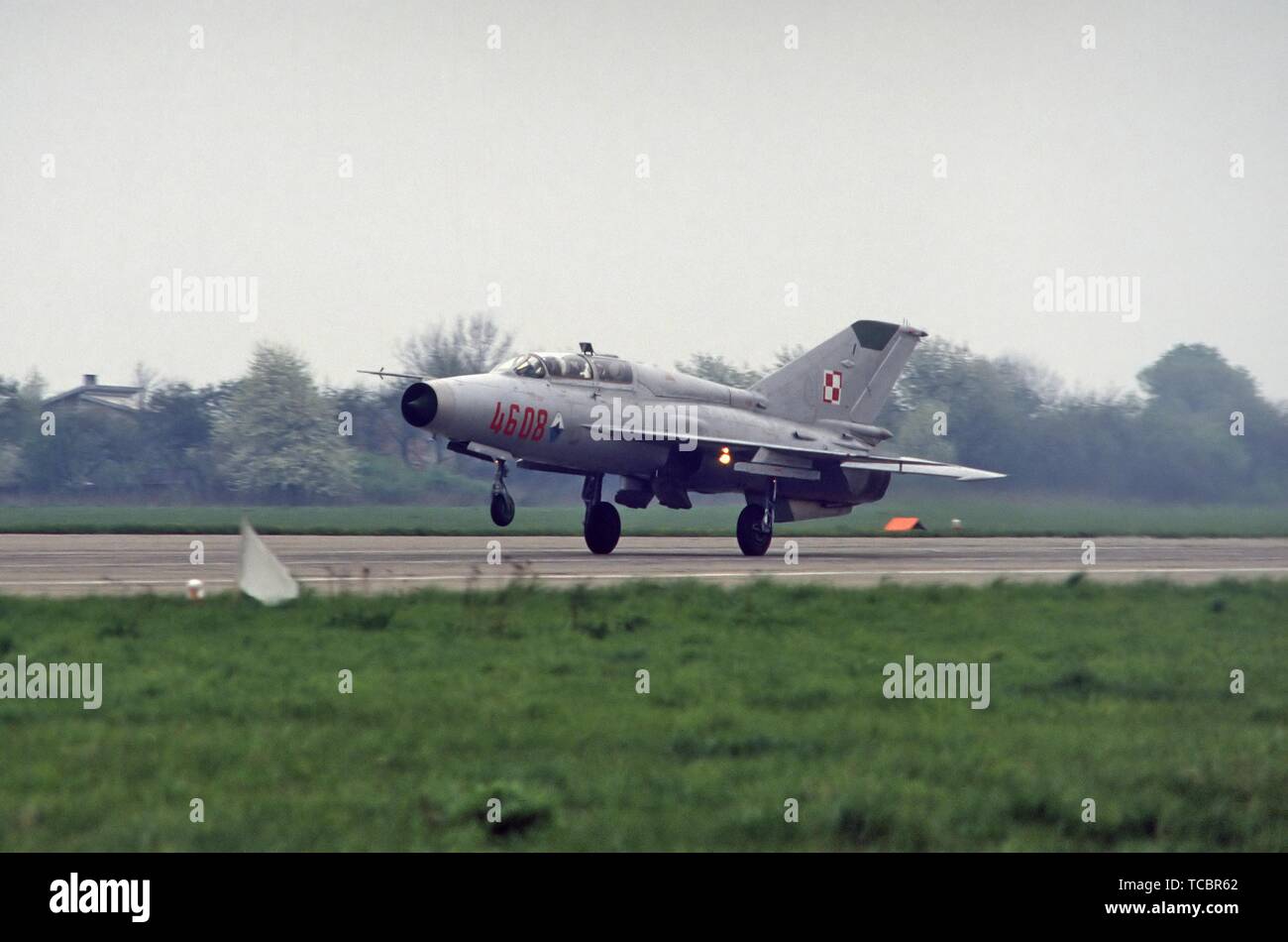 Polish aviation, 1st fighter interceptor regiment "Warsaw", Soviet-built Mig 21 aircraft Stock Photo