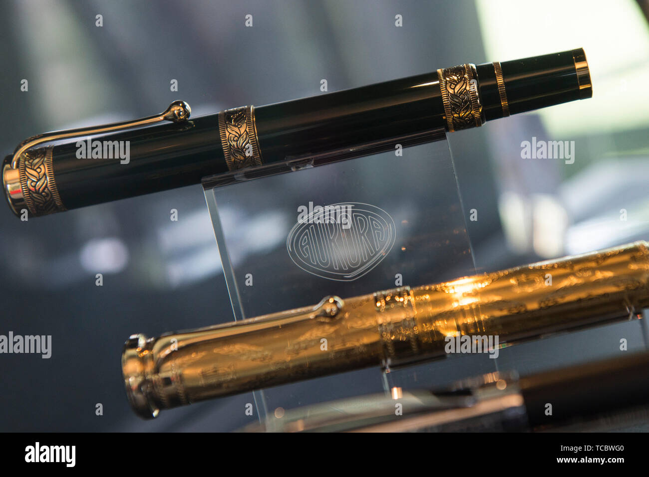 Turin, Piedmont, Italy. 6th June, 2019. Turin, Italy-June 6, 2019:  Celebrations for the 100th anniversary of Aurora Penne, an Italian pen  factory Credit: Stefano Guidi/ZUMA Wire/Alamy Live News Stock Photo - Alamy