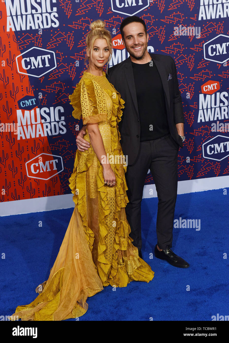 NASHVILLE, TENNESSEE - JUNE 05: Tyler Rich, Sabina Gadecki attend the 2019 CMT Music Awards at Bridgestone Arena on June 05, 2019 in Nashville, Tennessee. Photo: Nathan Cox for imageSPACE/MediaPunch Stock Photo