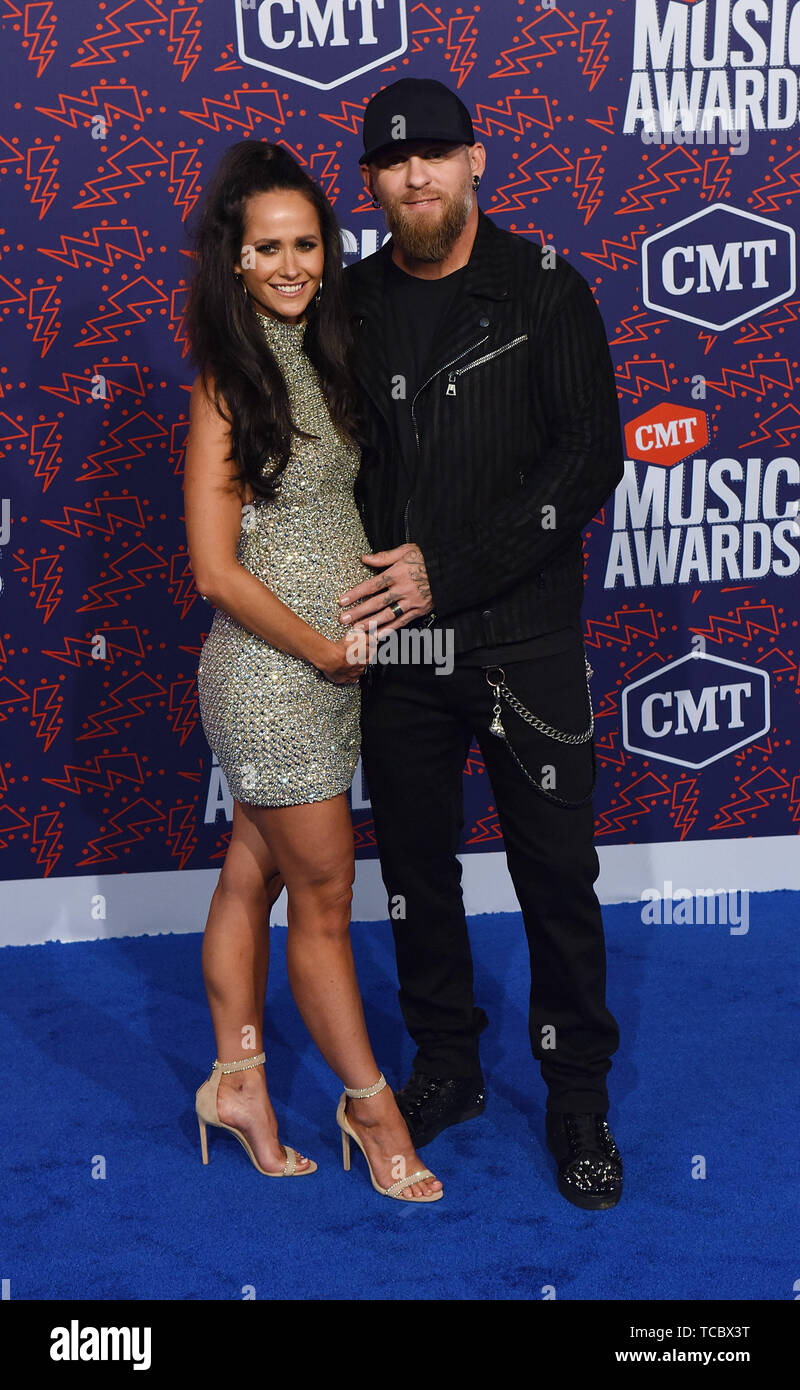 NASHVILLE, TENNESSEE - JUNE 05: Brantley Gilbert, Amber Cochran attend