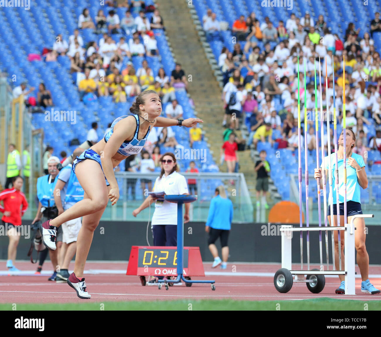 ROME, ITALY JUN 06 Sara Jemai of Italy competes in the Javelin Throw
