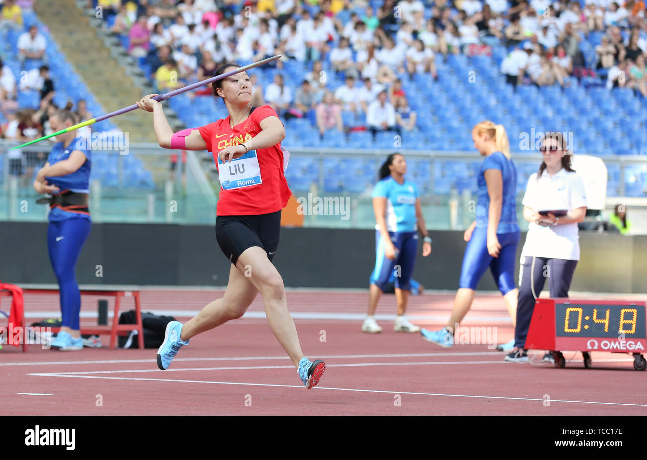 ROME, ITALY JUN 06 Shiying Liu of China competes in the Javelin
