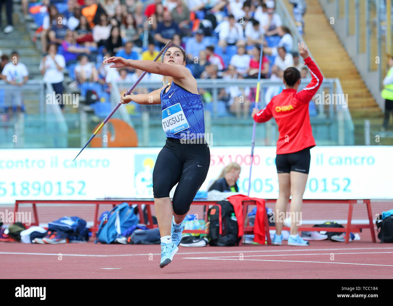 ROME, ITALY JUN 06 Eda Tugsuz of Turkey competes in the Javelin