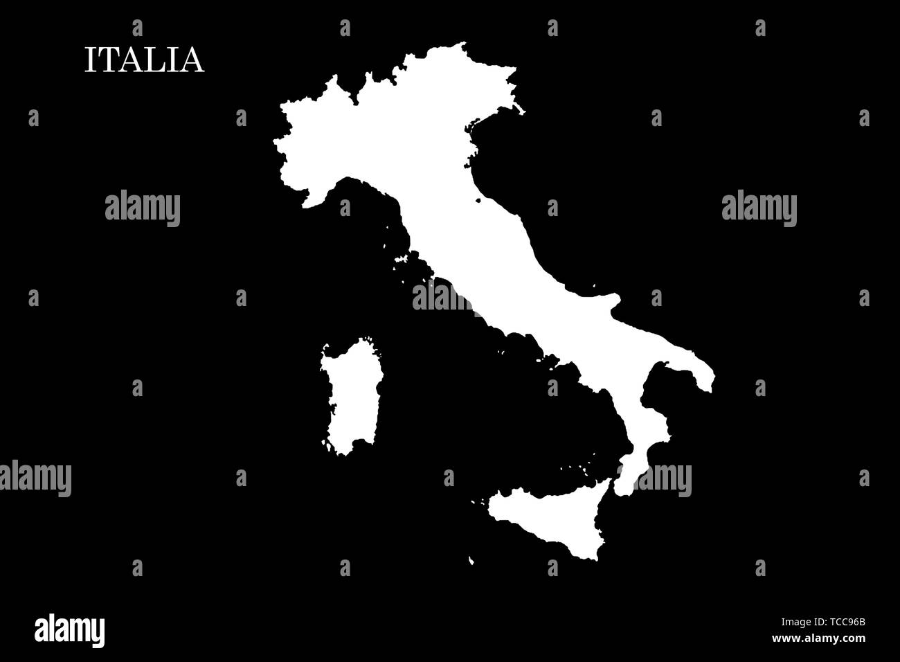 Italy map Black and White Stock Photos & Images Alamy