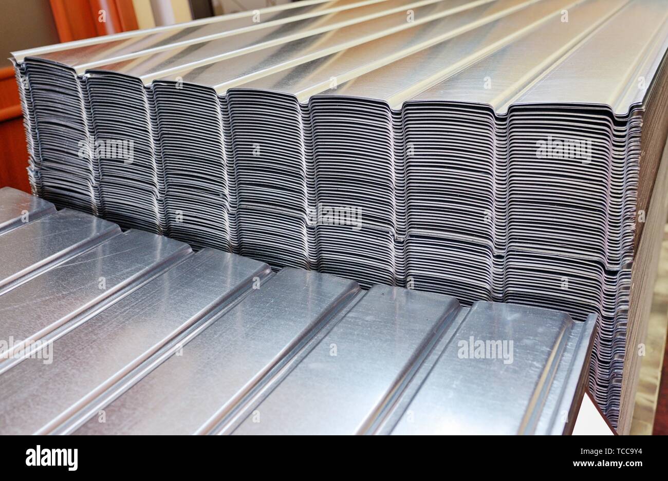 Stack of zinc steel coils in warehouse Stock Photo Alamy