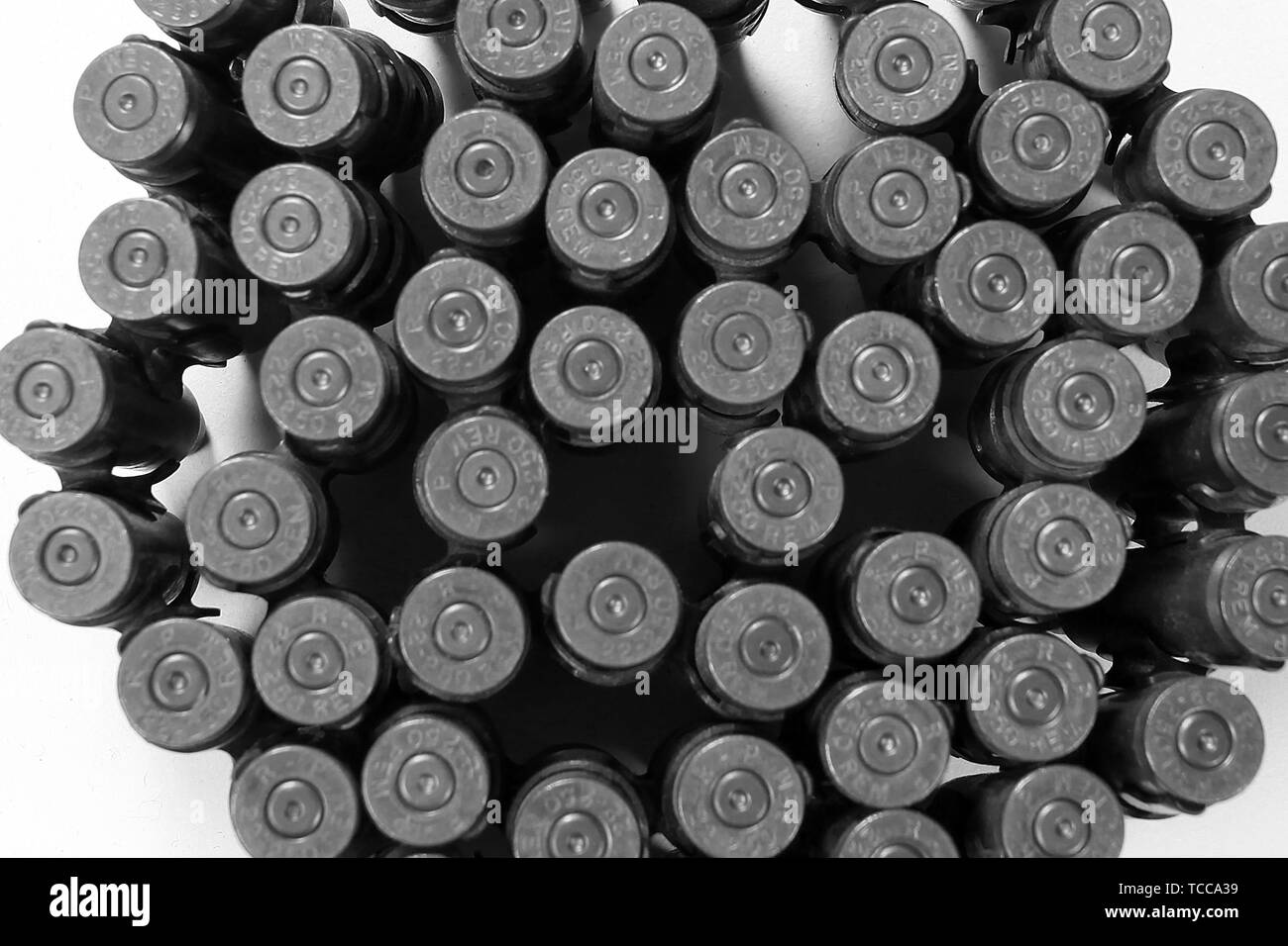 machine-gun bullets, belt of ammunition Stock Photo