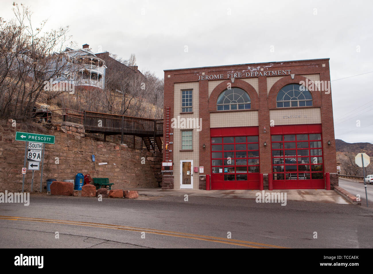 Jerome Fire Station Arizona USA Stock Photo Alamy