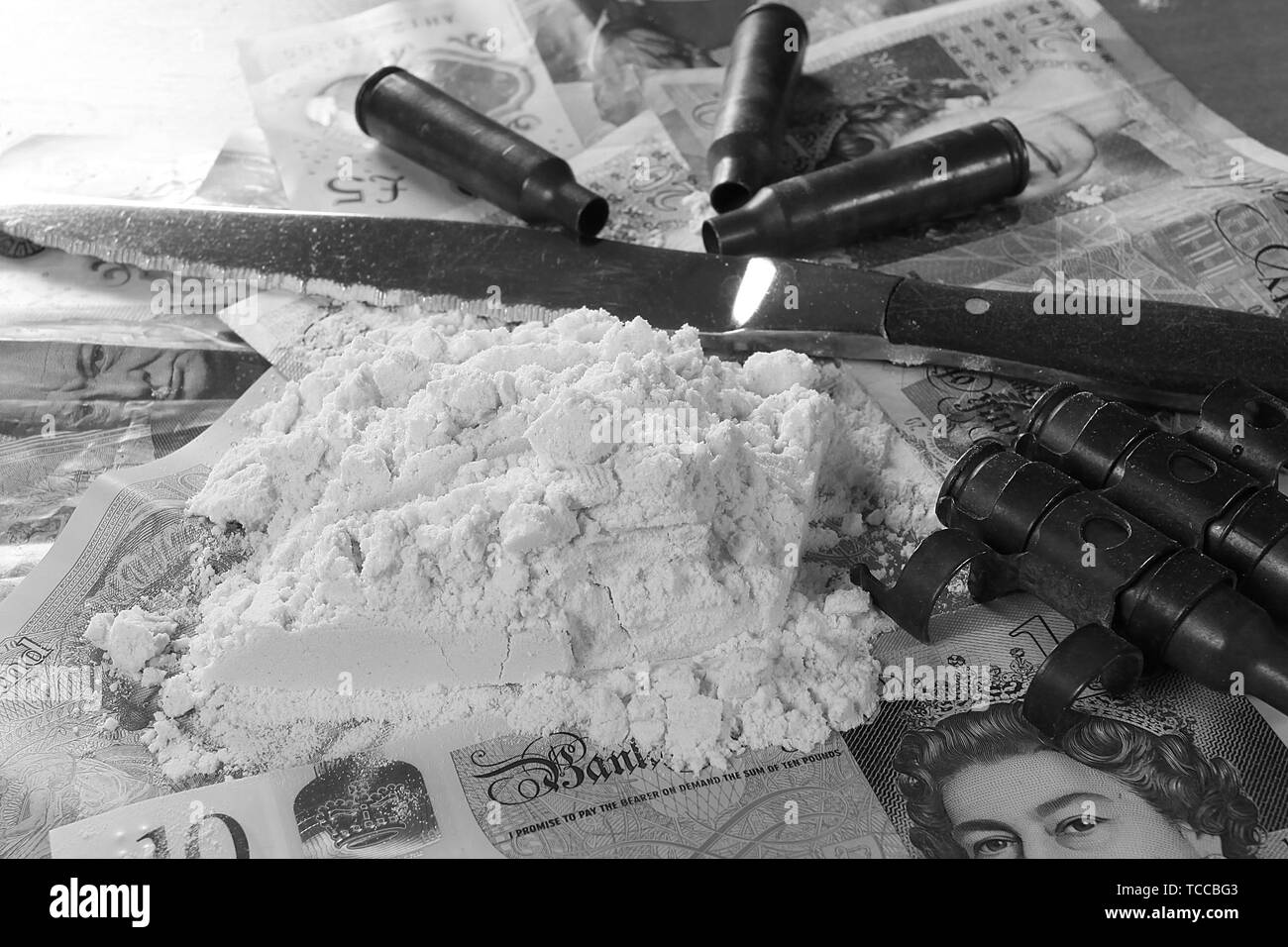Organised crime, drug money, violent crime Stock Photo