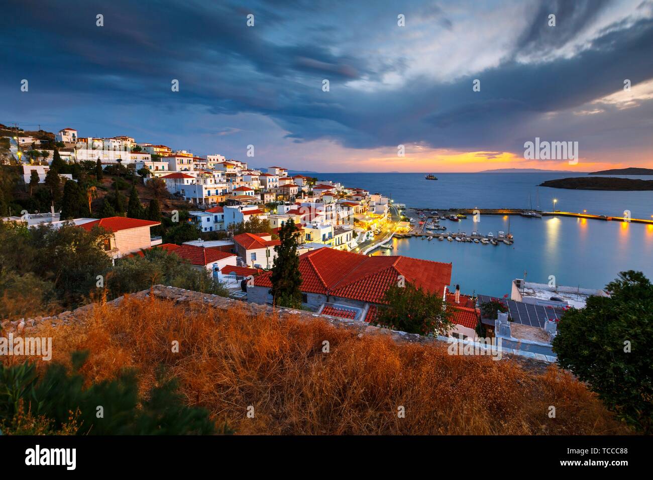 Batsi village on the coast of Andros island in Greece Stock Photo Alamy