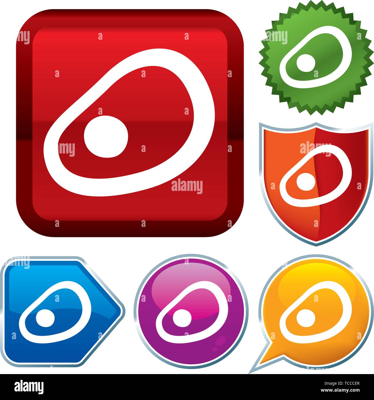 Vector illustration. Set shiny icon series on buttons. Cell Stock