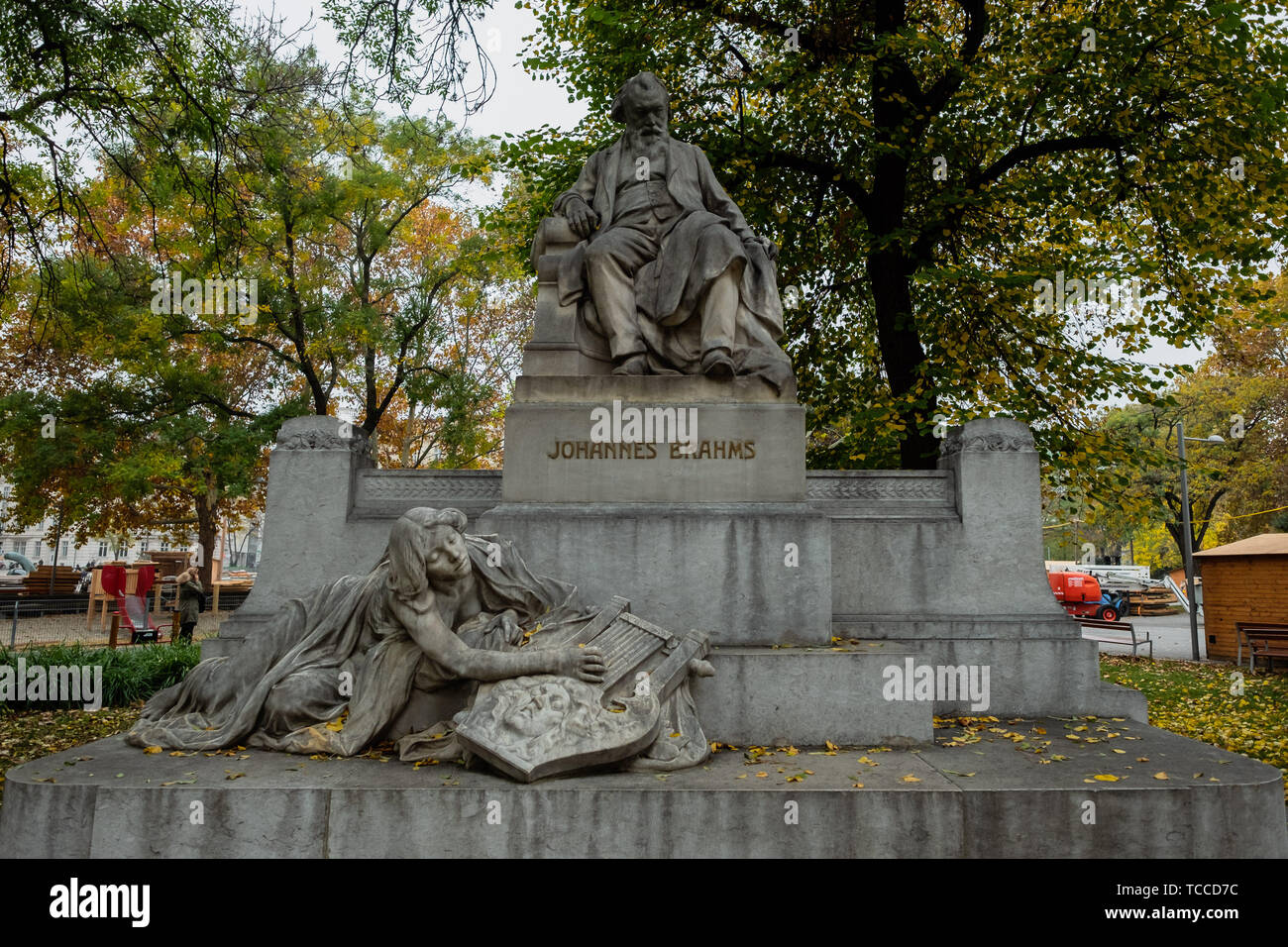 Johannes Brahms Monument in Vienna on 04/11/2018.Picture by Julie Edwards Stock Photo