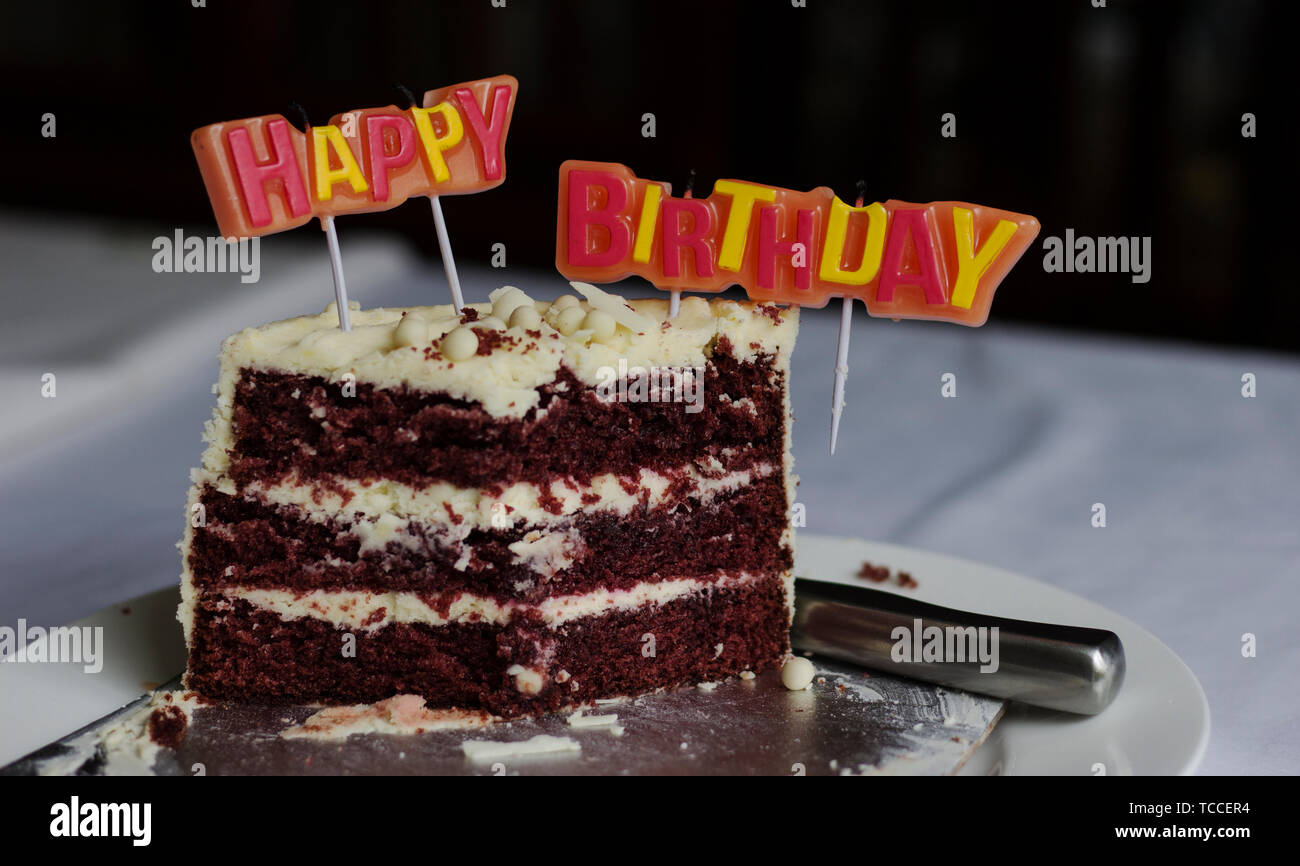 Happy Birthday Red Velvet Cake High Resolution Stock Photography And Images Alamy