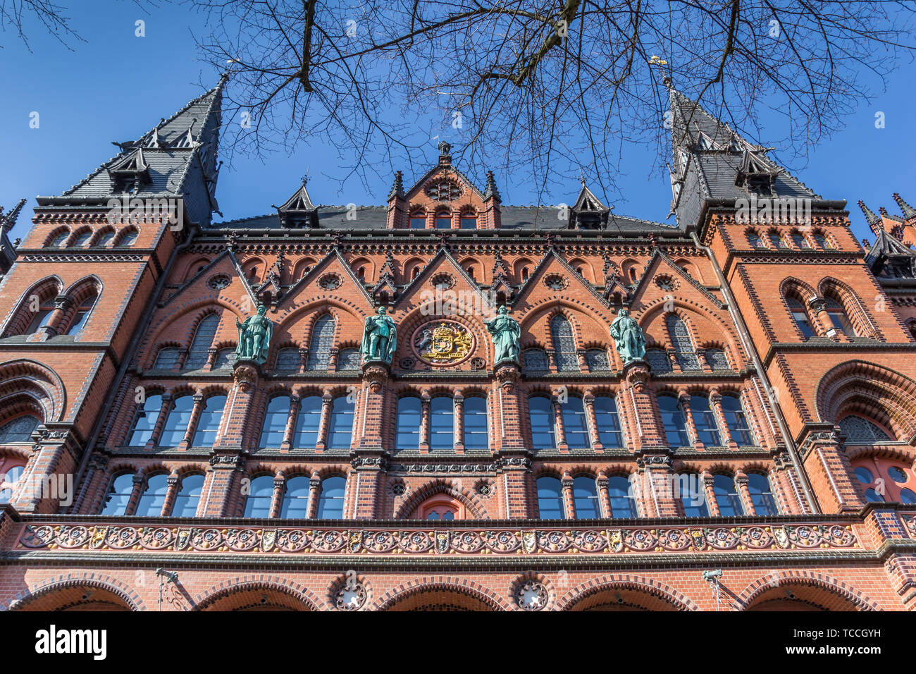 Facade of the historic Standehaus building in Rostock, Germany Stock