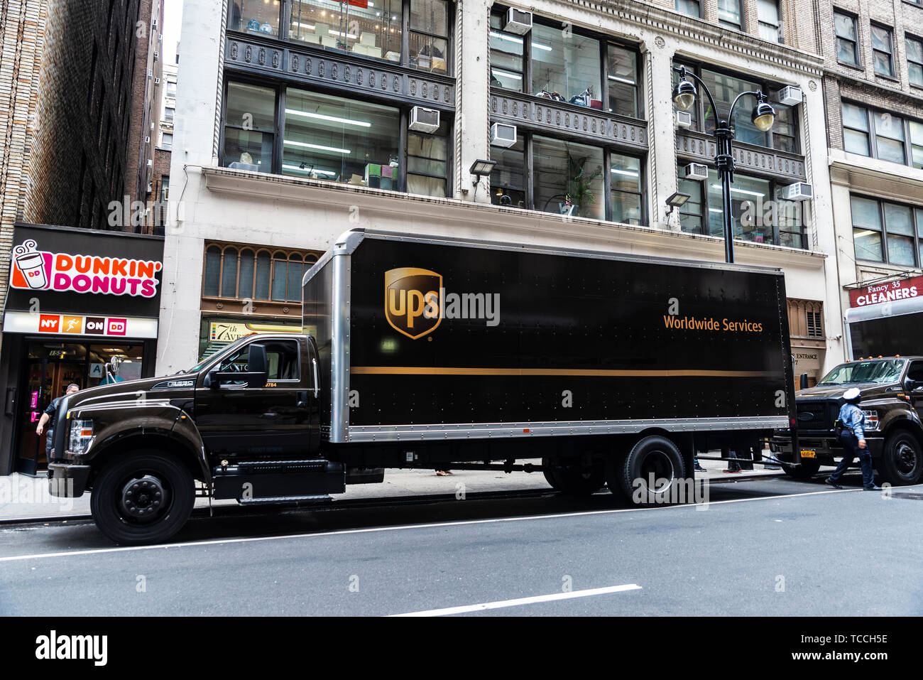 New York City, USA July 31, 2018 UPS transportation company truck