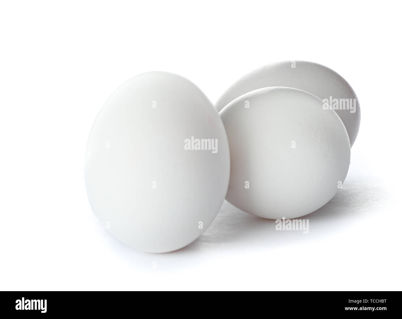 White chicken eggs isolated on white background Stock Photo - Alamy