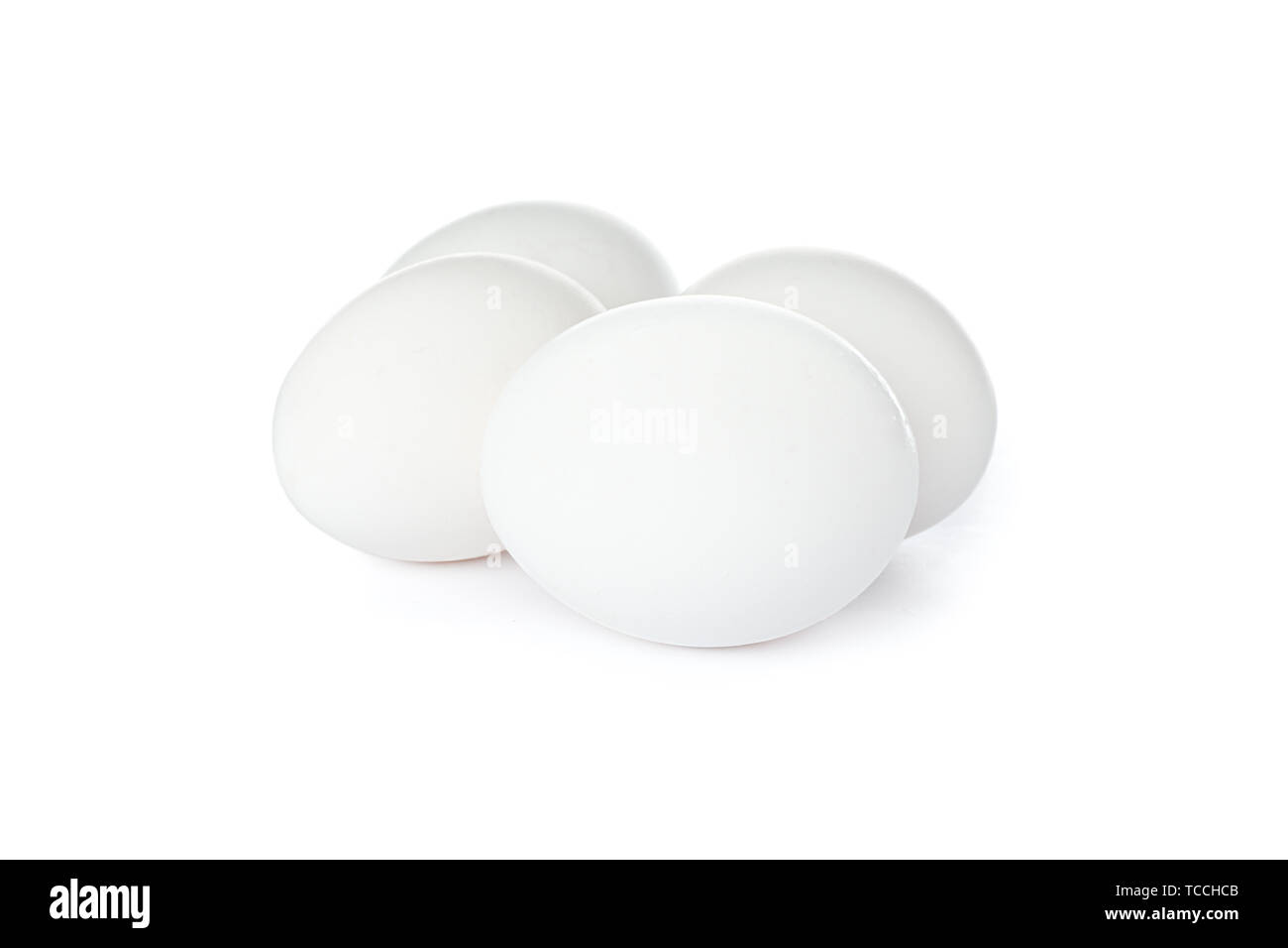 White chicken eggs isolated on white background Stock Photo - Alamy