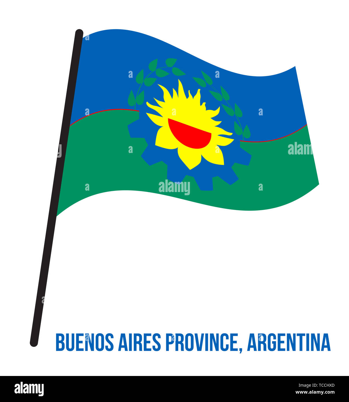Buenos Aires Flag Waving Vector Illustration on White Background. Flag of  Argentina Provinces Stock Photo - Alamy