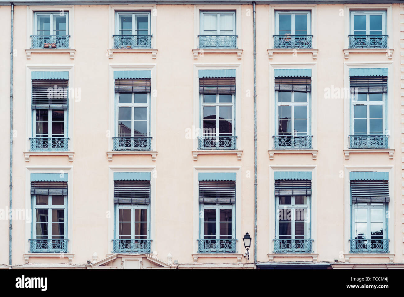Vintage building facade wall. Classic european architecture Stock Photo