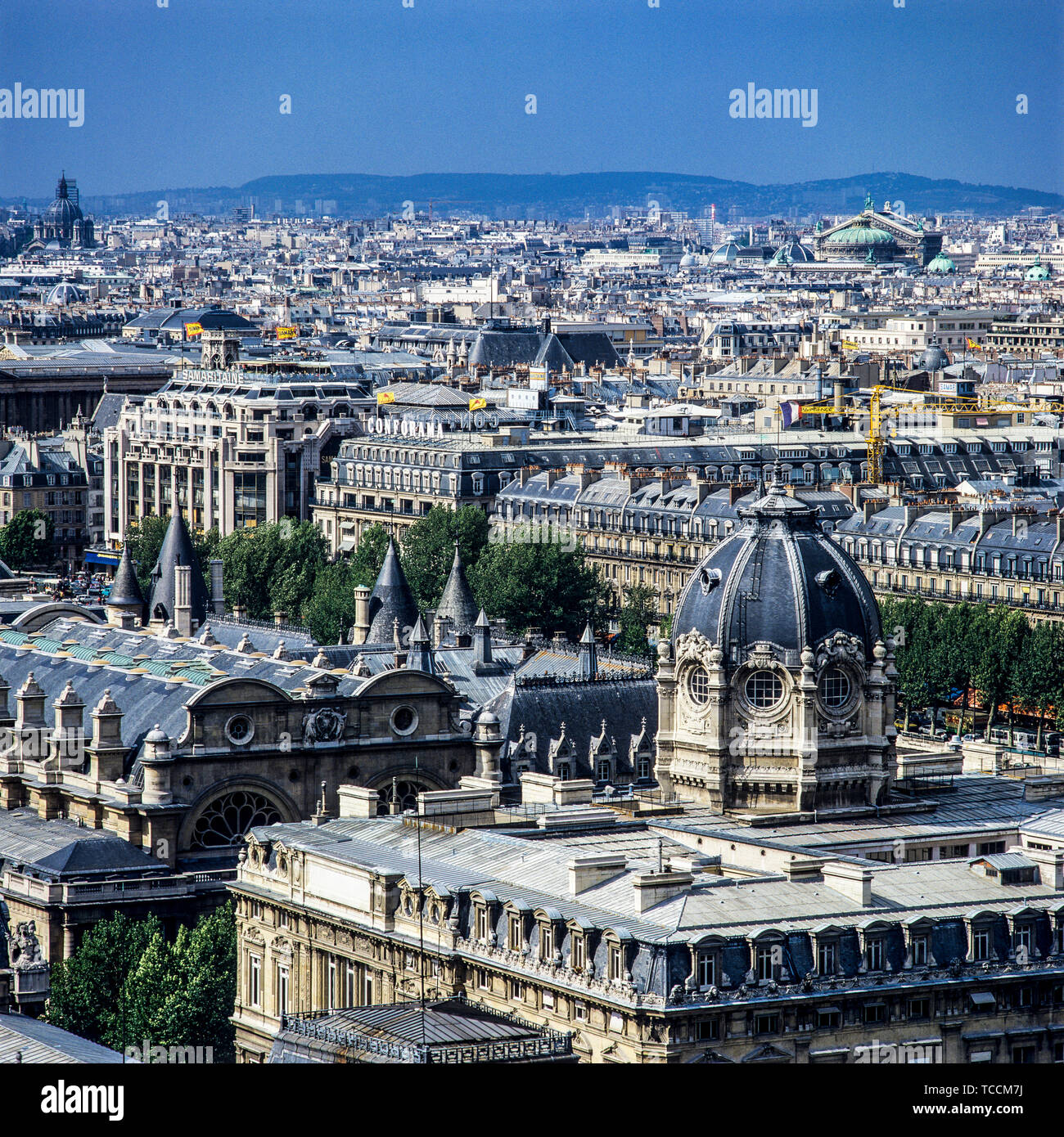 Overview of the city from NotreDame de Paris cathedral, Hotel Dieu