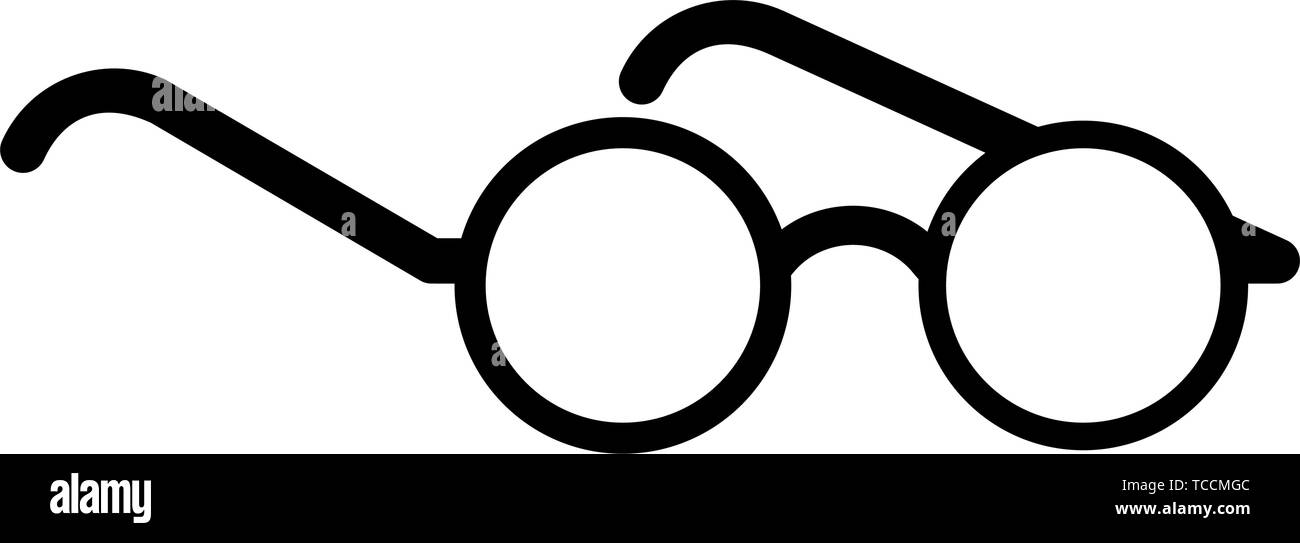 Glasses with round frame isolated in black and white Stock Vector Image ...