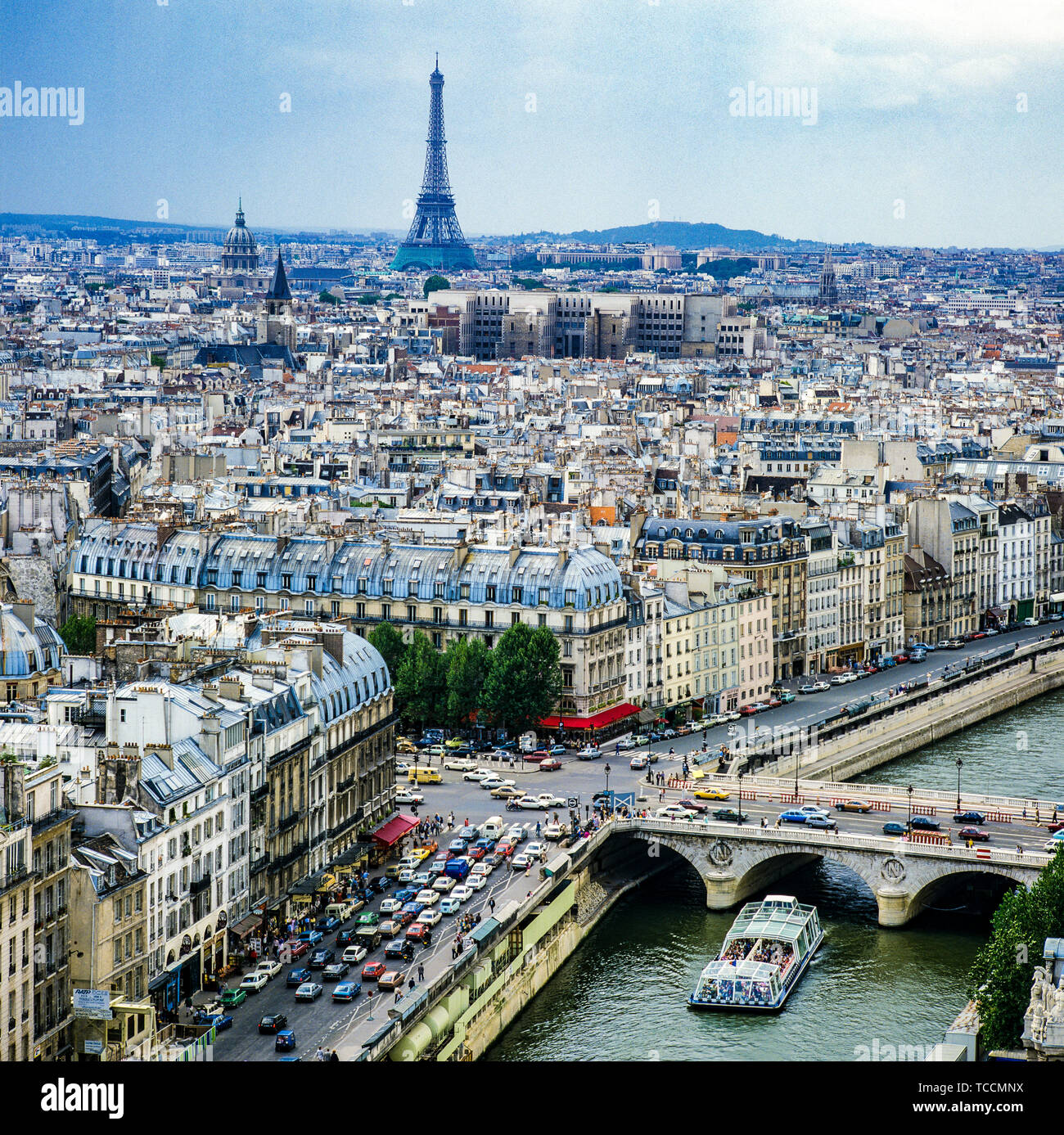 Overview of the city from NotreDame de Paris cathedral, sightseeing