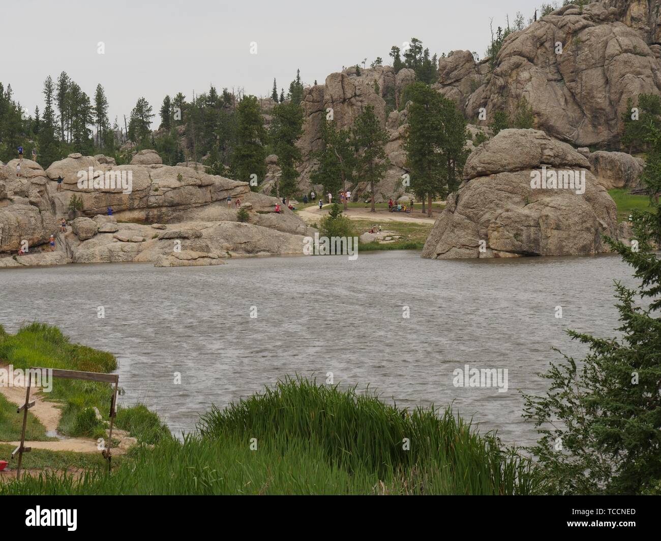 Custer, South DakotaJuly 2018 Popular Sylvan Lake with people