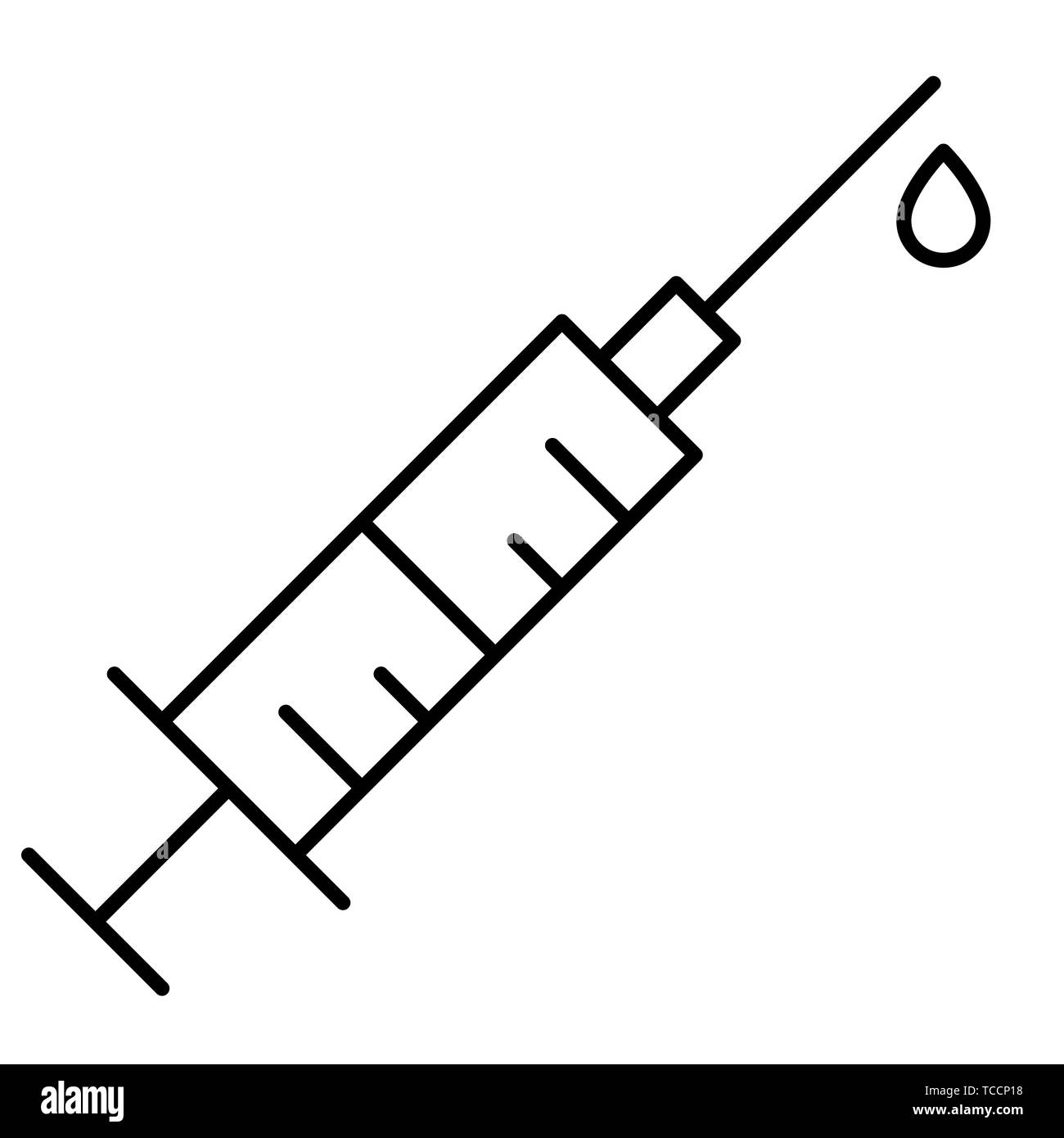 Syringe Icon. Logo Template. Isolated vector illustration on white background. Stock Vector