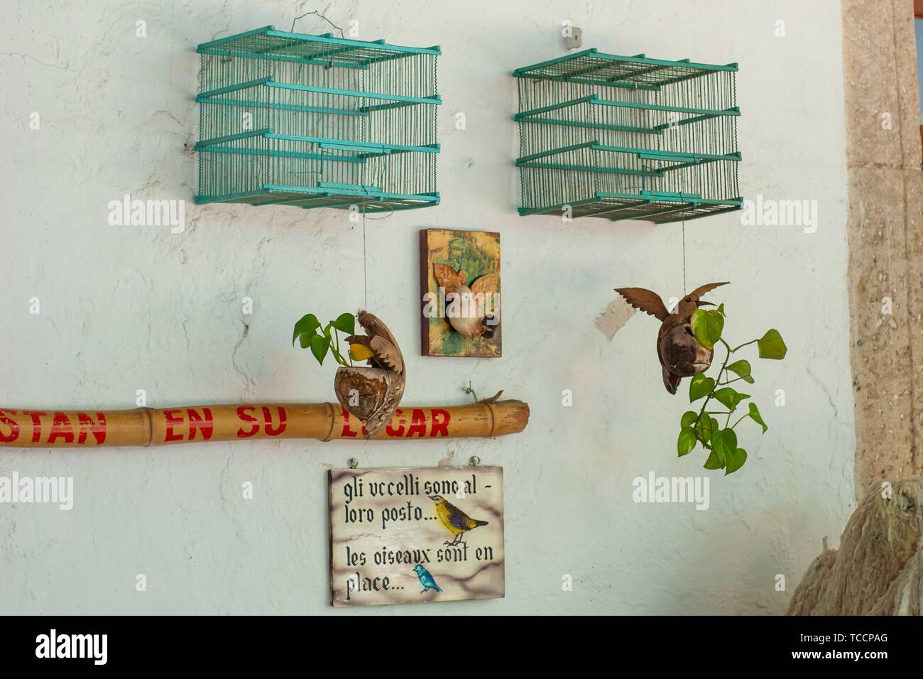Objects depicting a message of freedom for caged birds Stock Photo Alamy