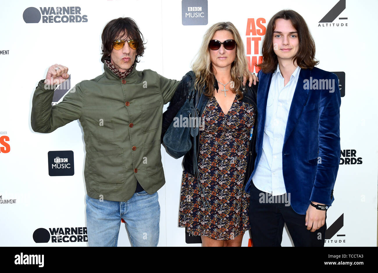 Richard Ashcroft, Kate Radley and son attending the As It Was Premiere at  Alexandra Palace Theatre, London Stock Photo - Alamy