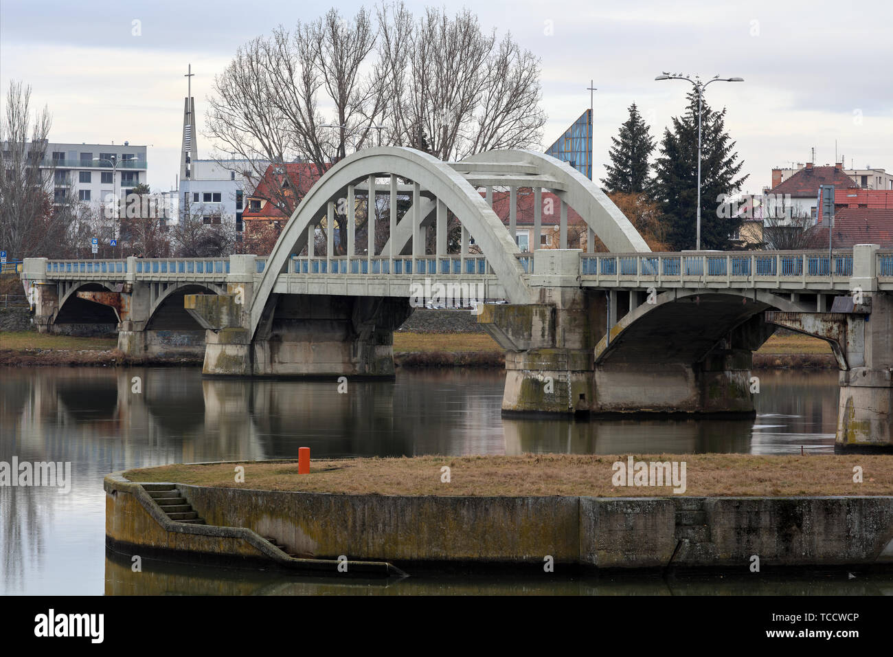 Bridge between Piestany and Banka, Slovakia Stock Photo