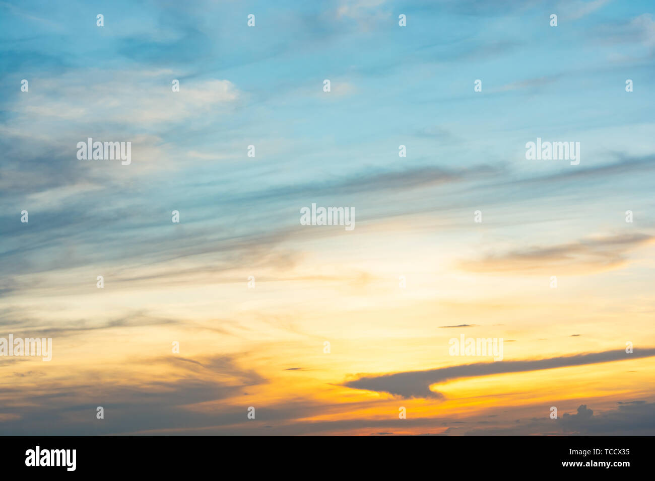 Twilight sky clouds at sunset background Stock Photo - Alamy