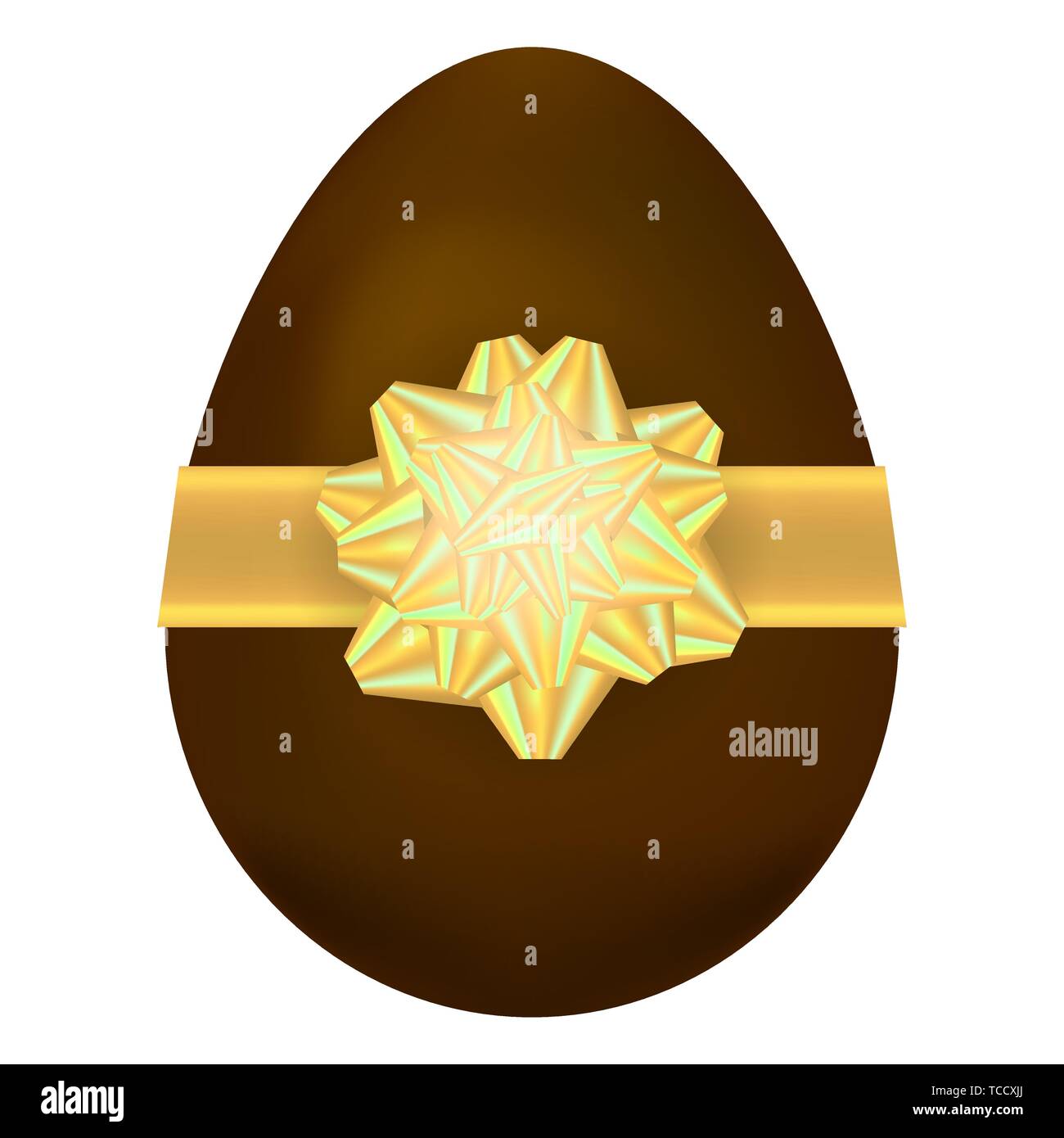 Sweet Chocolate Egg Isolated. Stock Vector