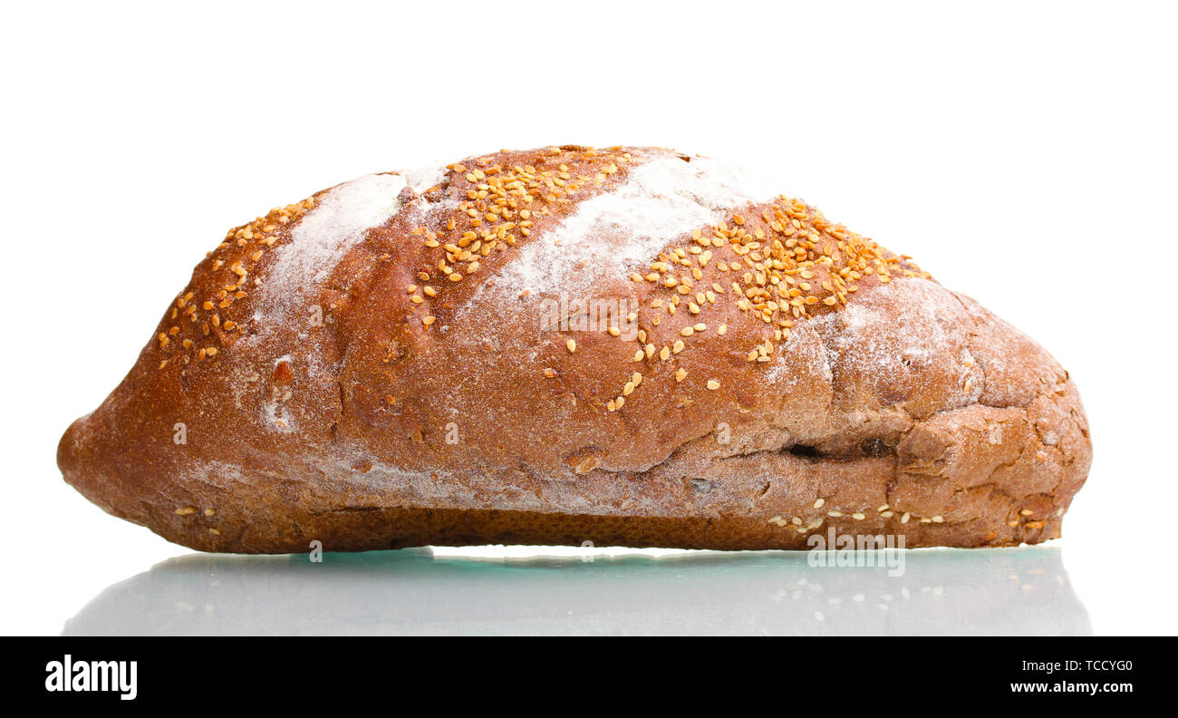 delicious rye bread with sesam seeds isolated on white Stock Photo - Alamy