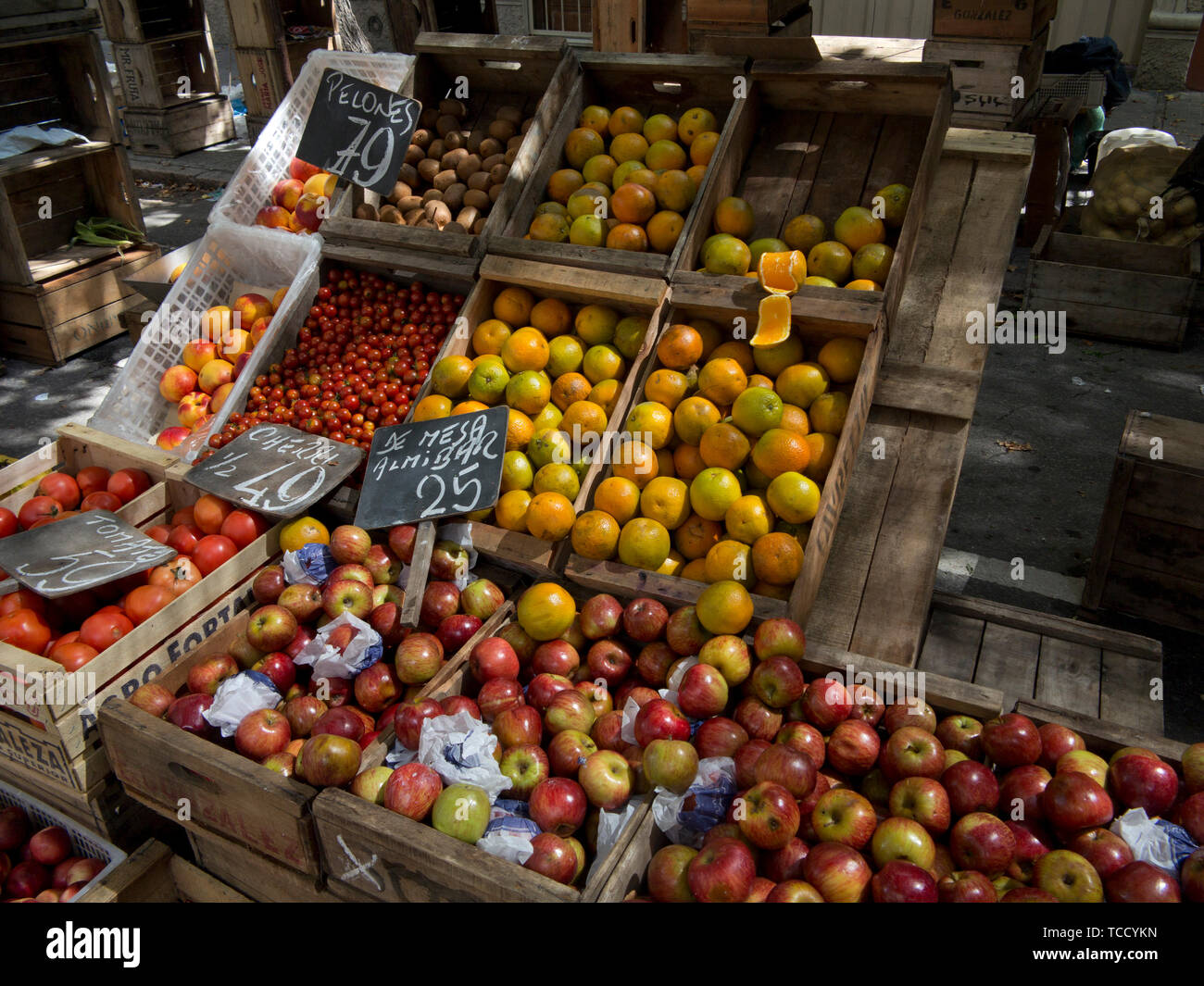 Vegetable and fruit street market in Montevideo, uruguay Stock Photo