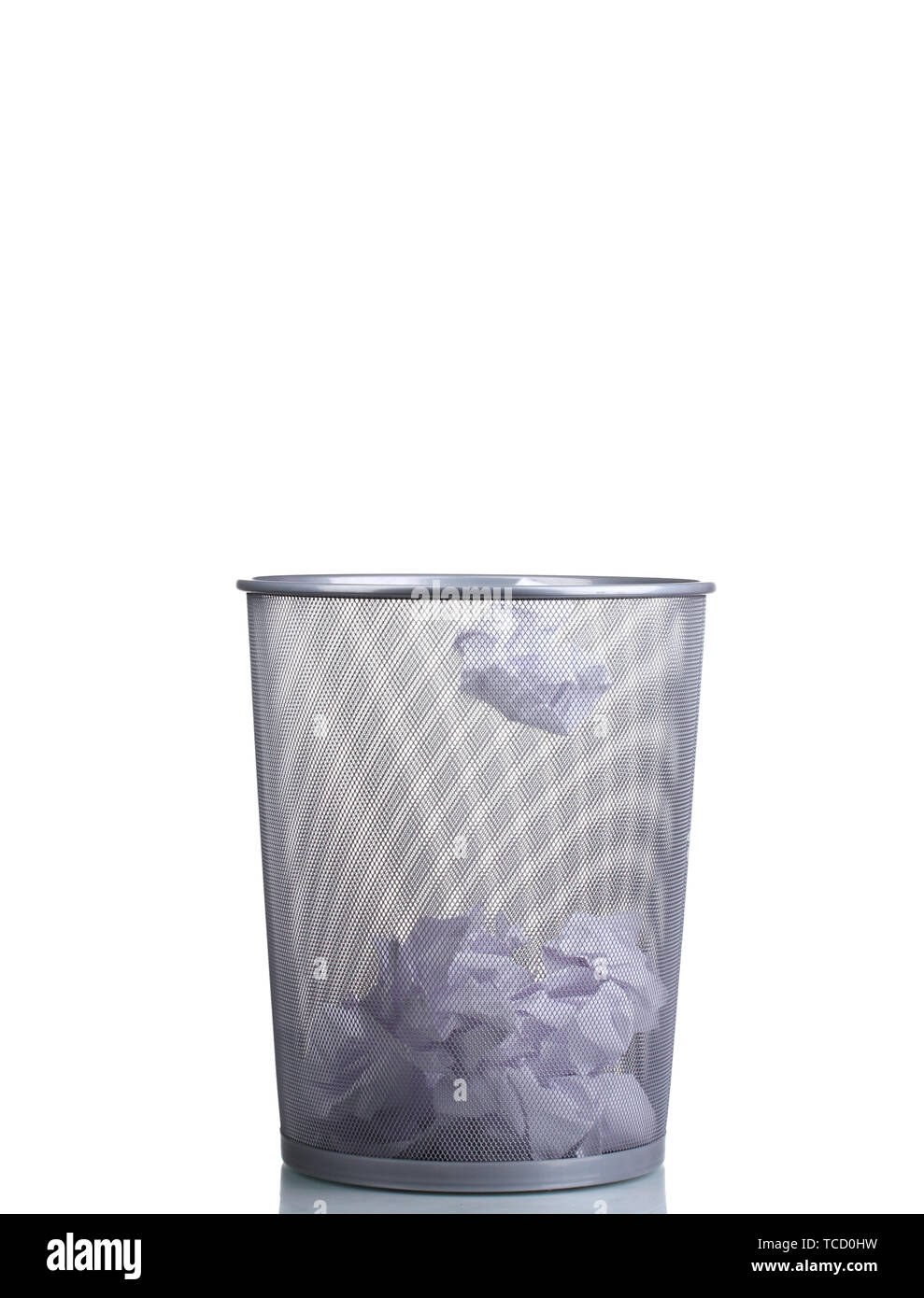 Metal trash bin from paper isolated on white Stock Photo - Alamy