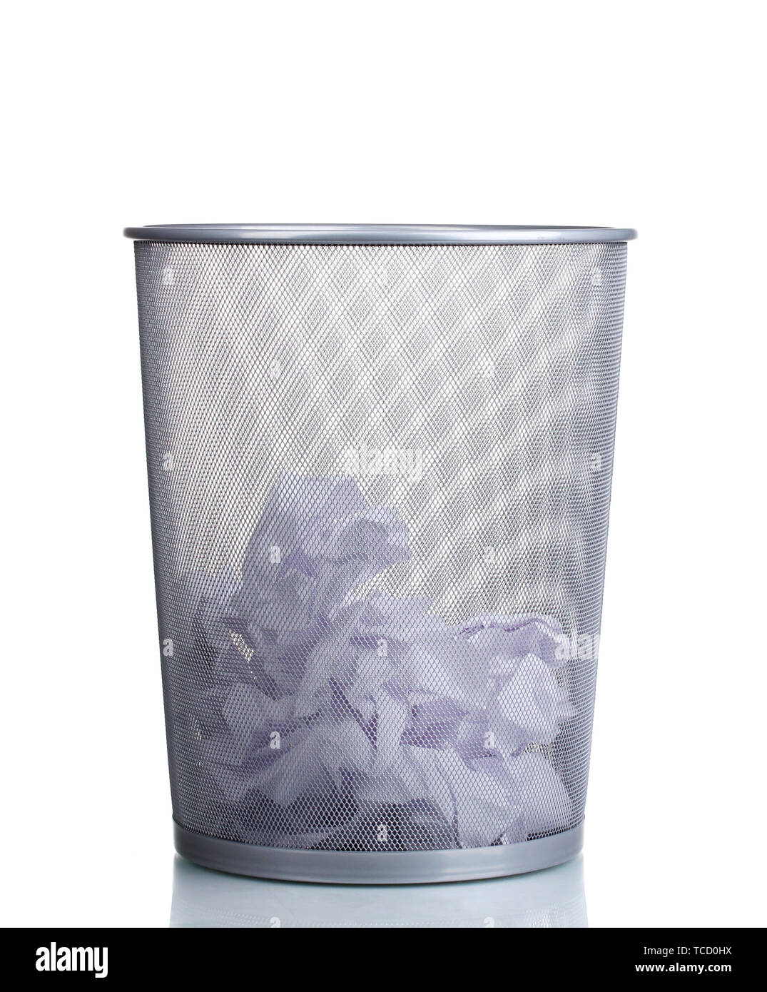 Metal trash bin from paper isolated on white Stock Photo - Alamy
