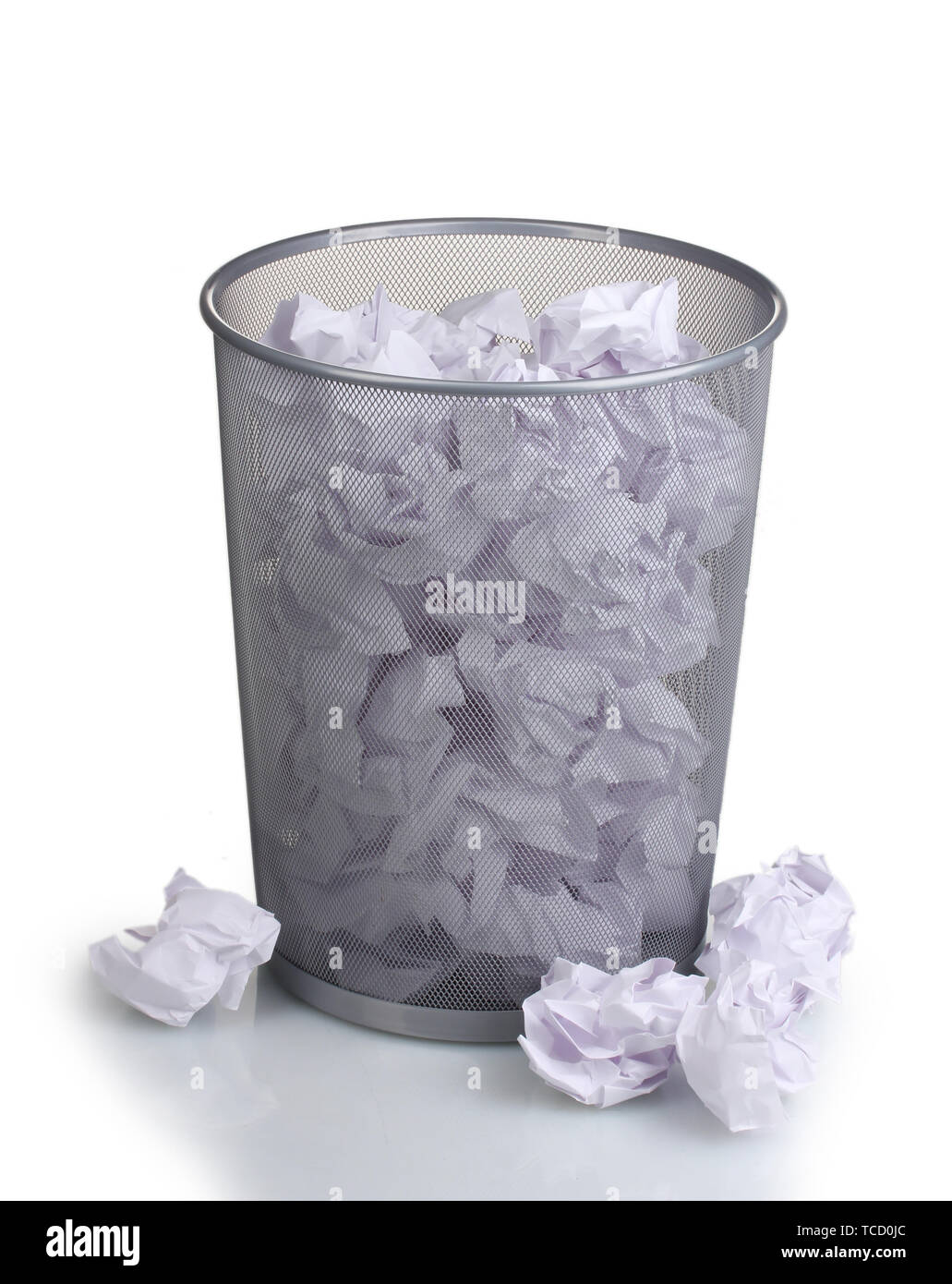 Metal trash bin from paper isolated on white Stock Photo - Alamy