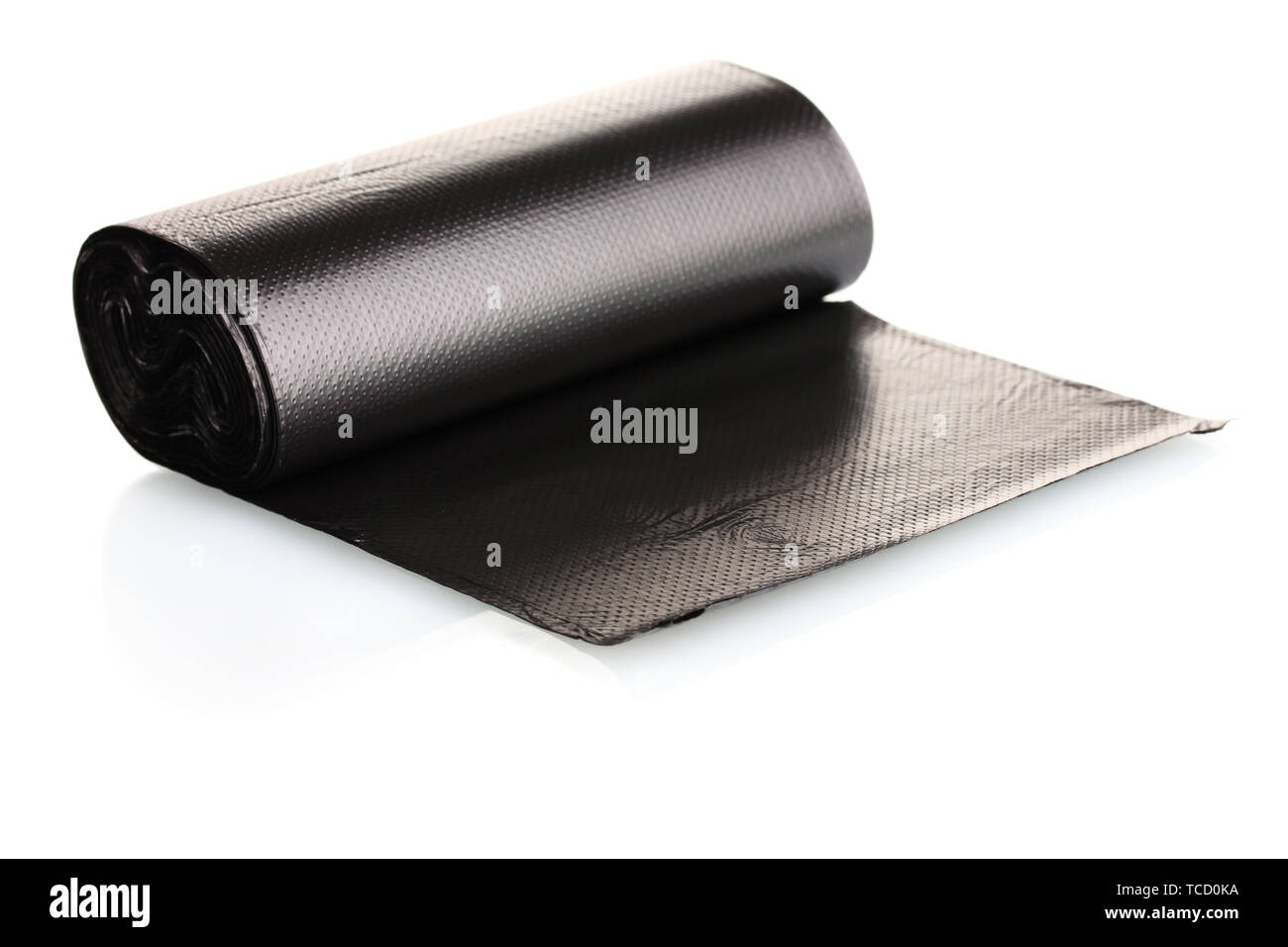 Roll of black garbage bags isolated on white Stock Photo - Alamy