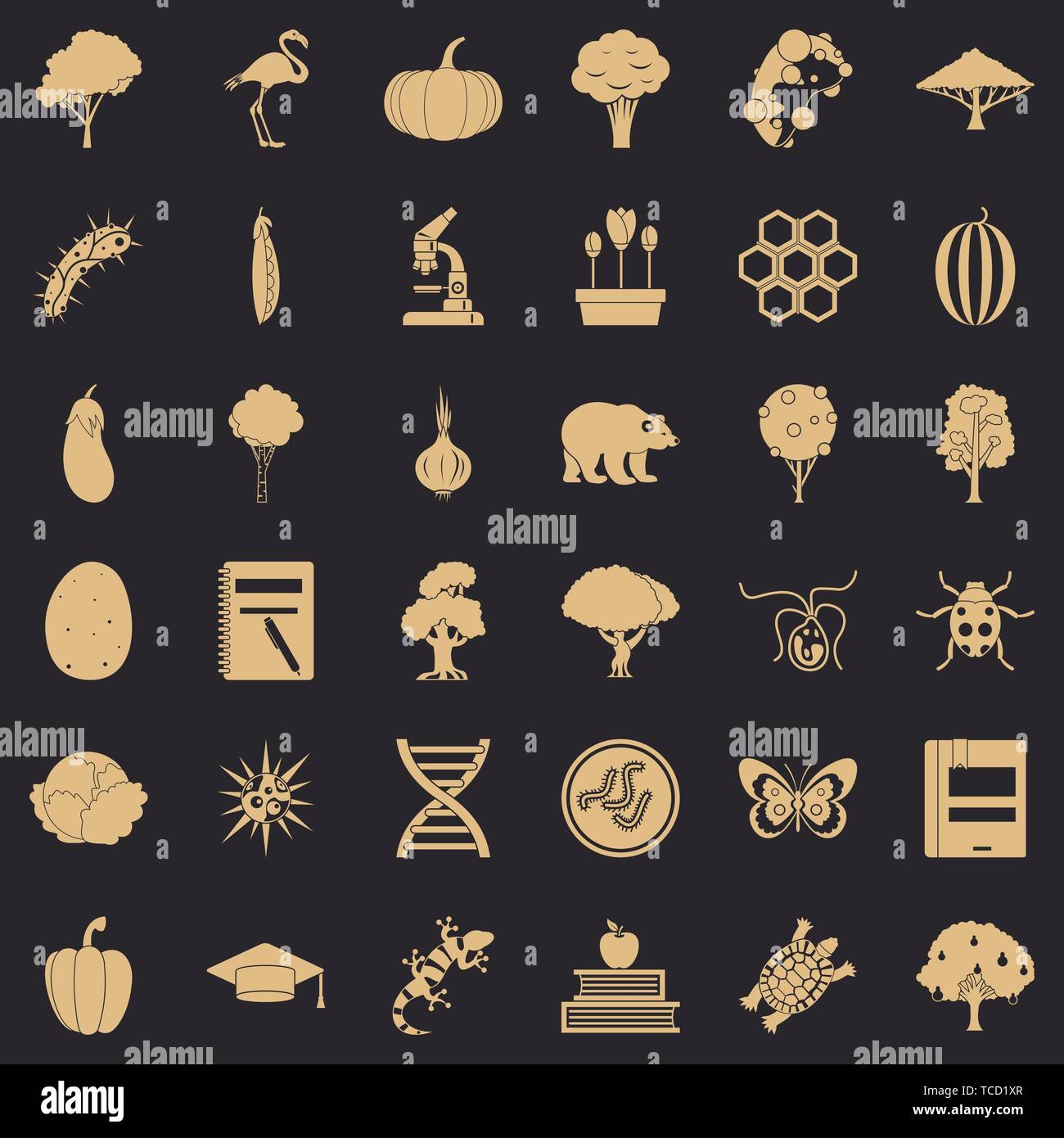 Fauna environment icons set, simple style Stock Vector Image & Art - Alamy