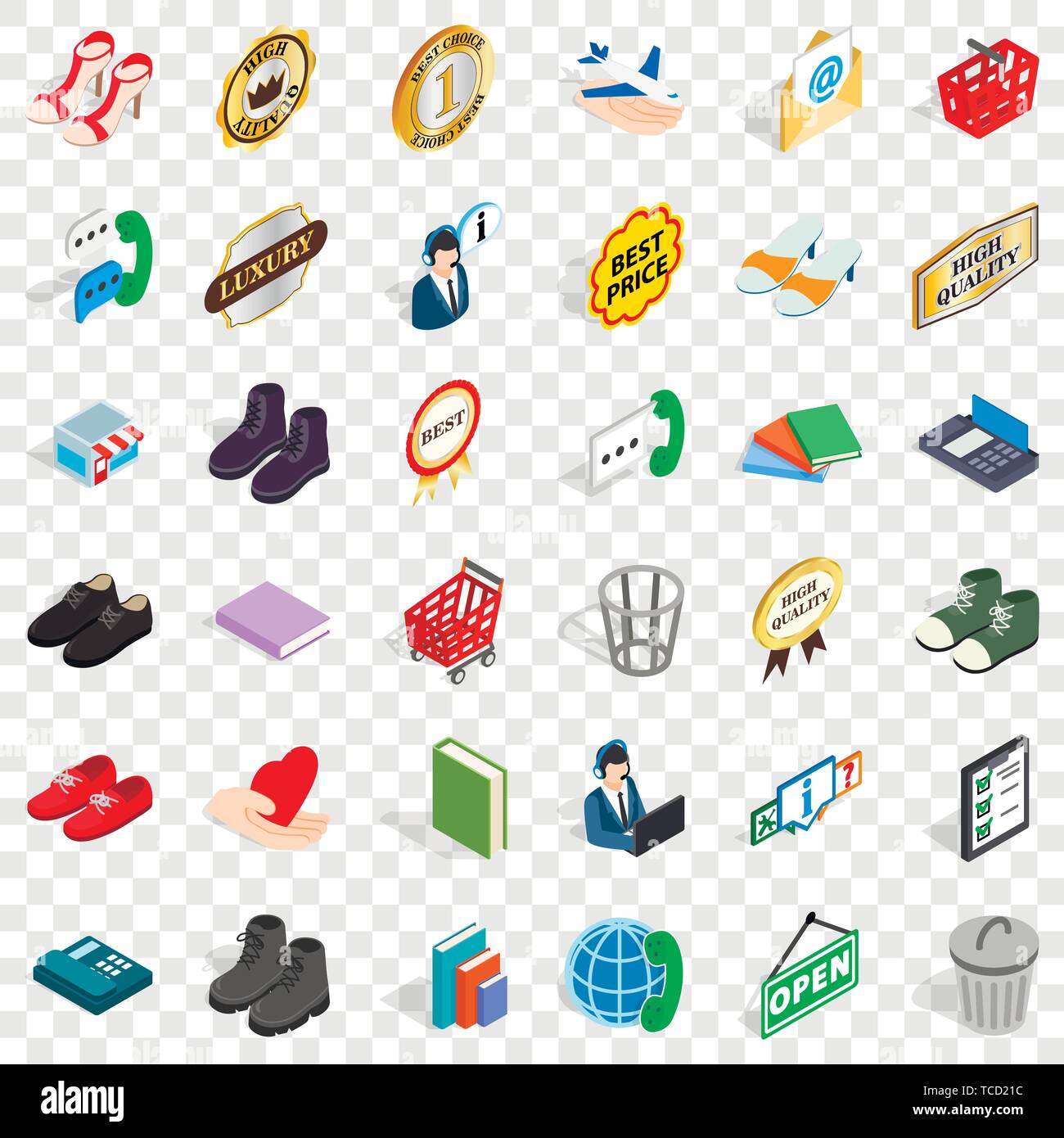 Globe icons set, isometric style Stock Vector