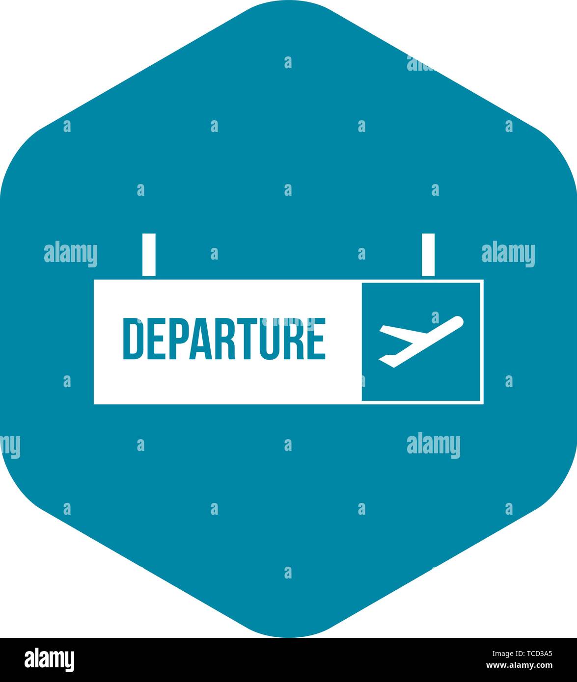 Airport departure sign icon, simple style Stock Vector