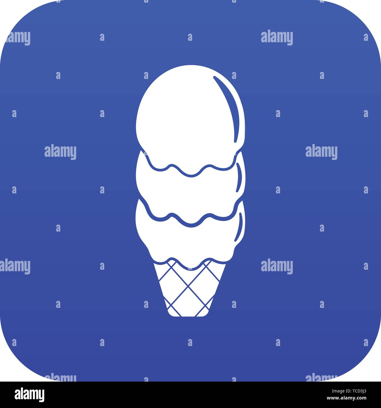 Three balls ice cream icon blue vector Stock Vector Image & Art - Alamy