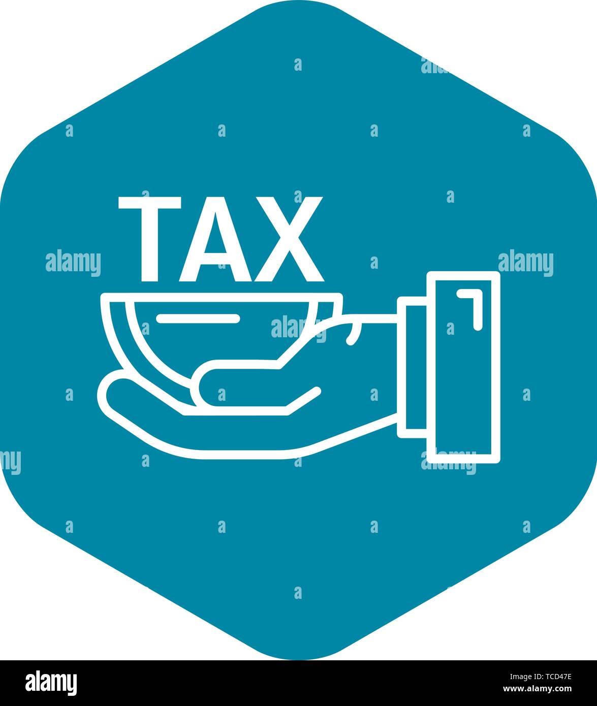 Half tax size icon, outline style Stock Vector