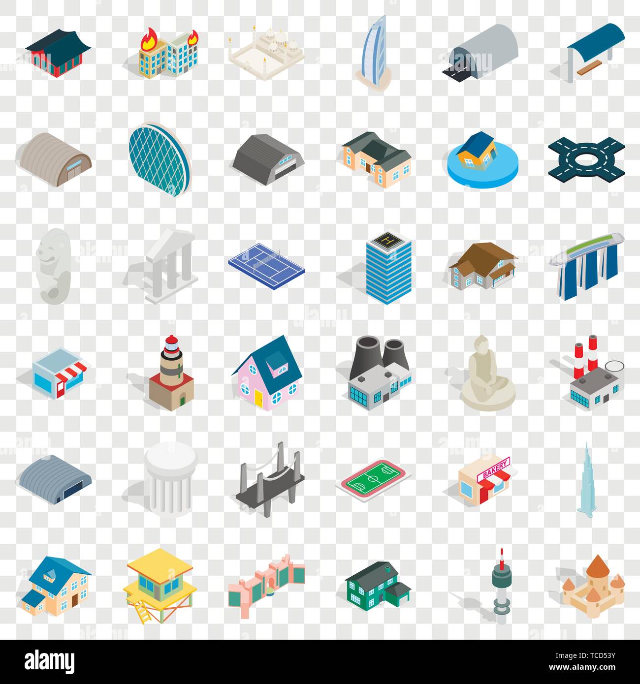 Field icons set, isometric style Stock Vector