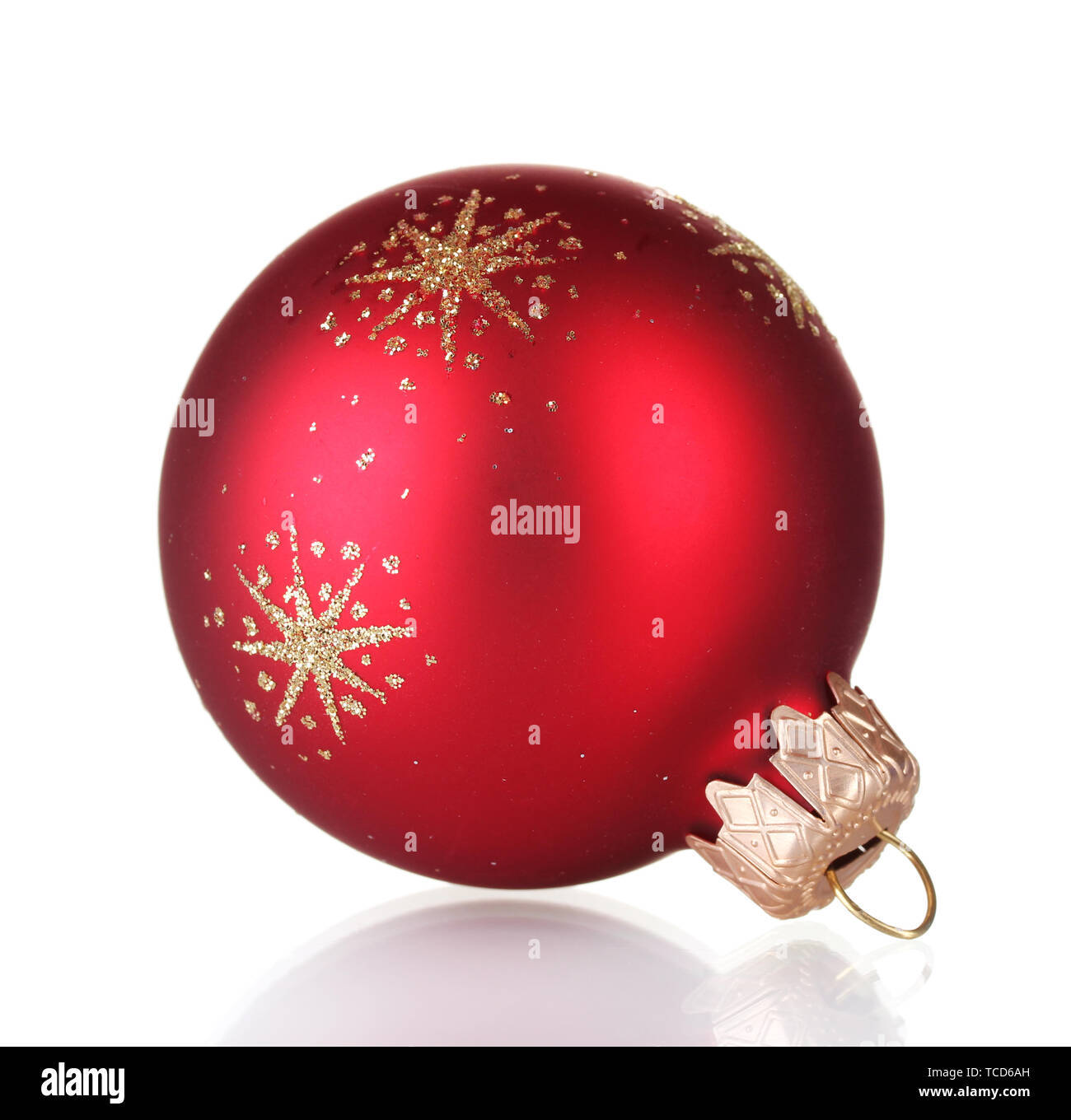red christmas ball isolated on white background Stock Photo - Alamy