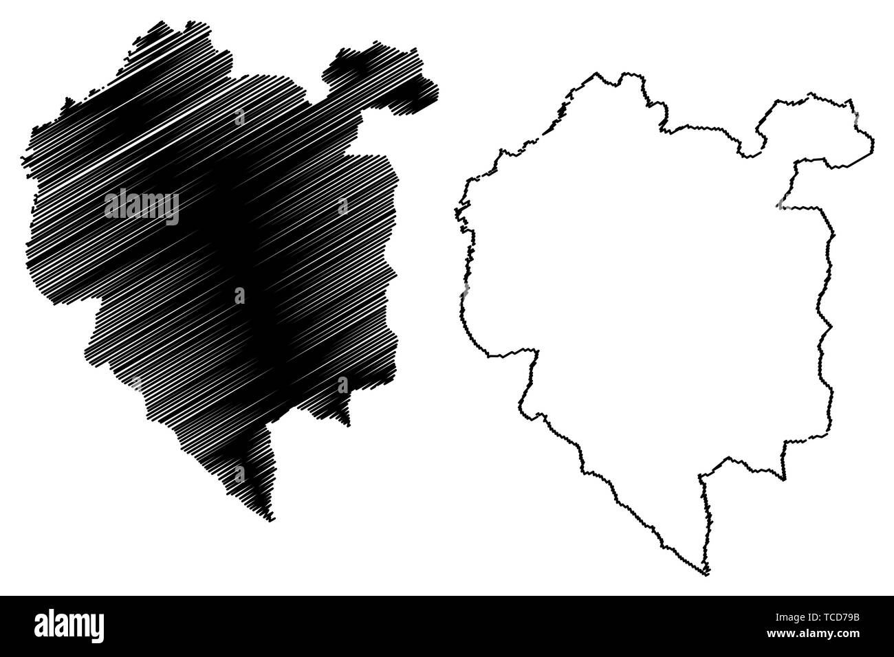 Denguele District (Ivory Coast, Republic of Cote dIvoire) map vector ...