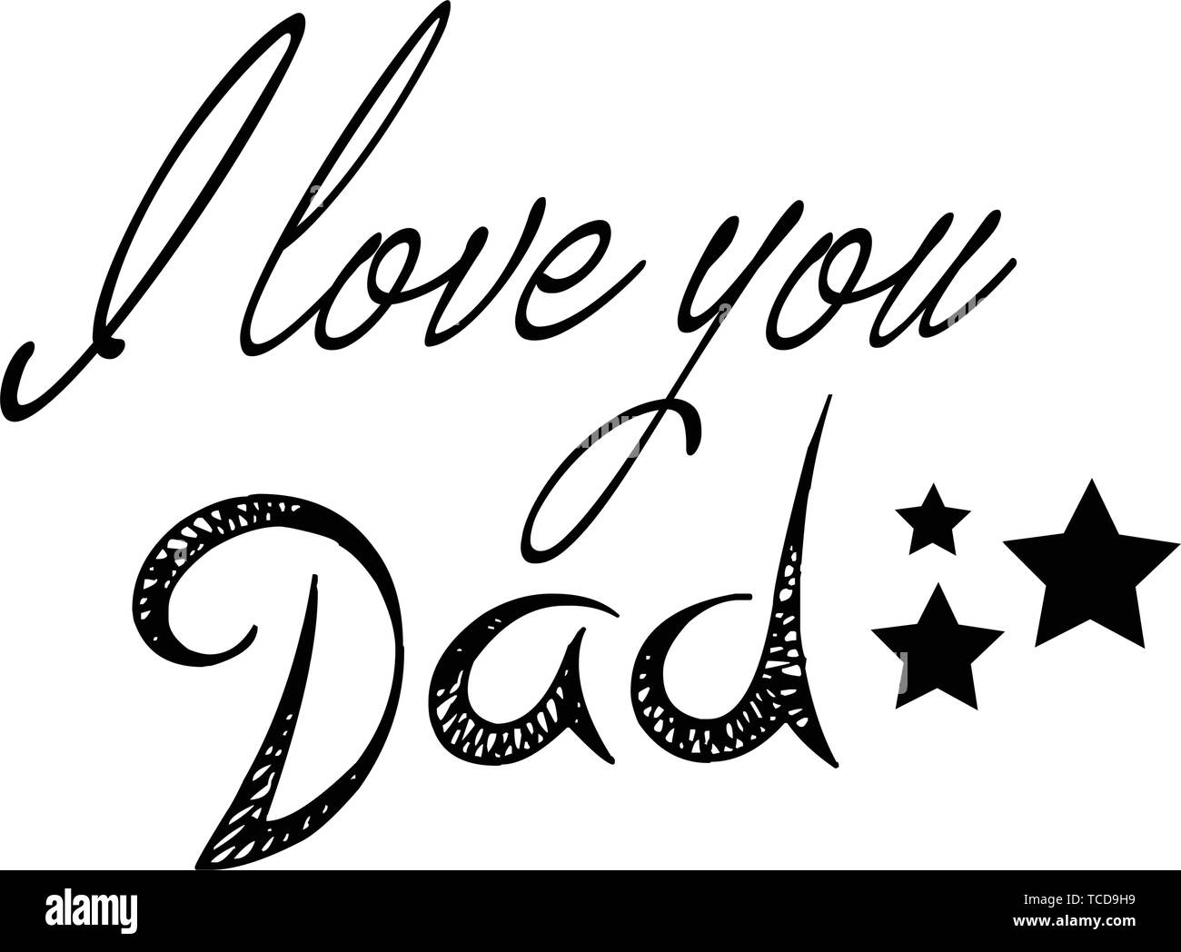 Happy Fathers Day, typography for print or use as poster, card