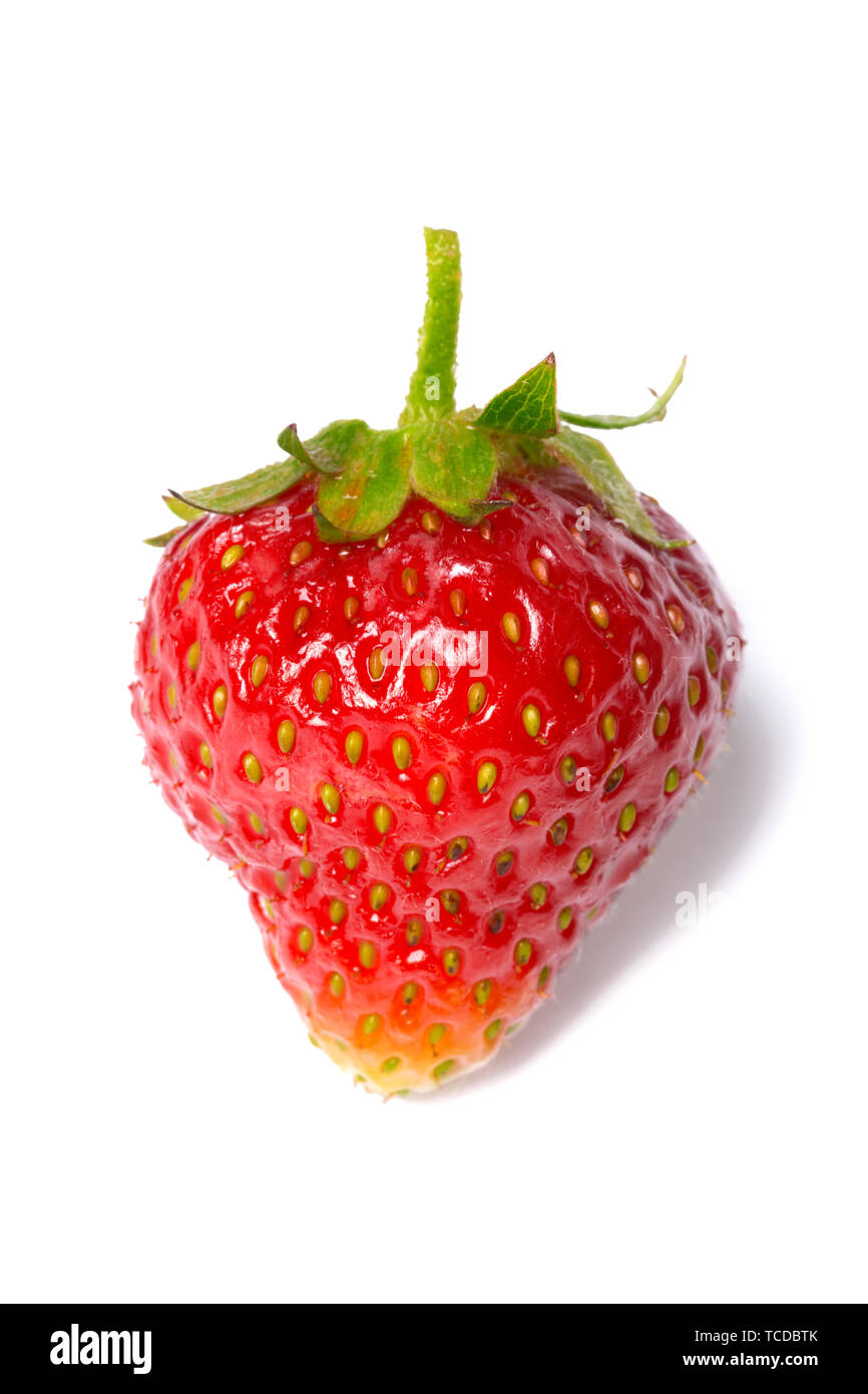 Strawberry isolated on white background. close up Stock Photo - Alamy